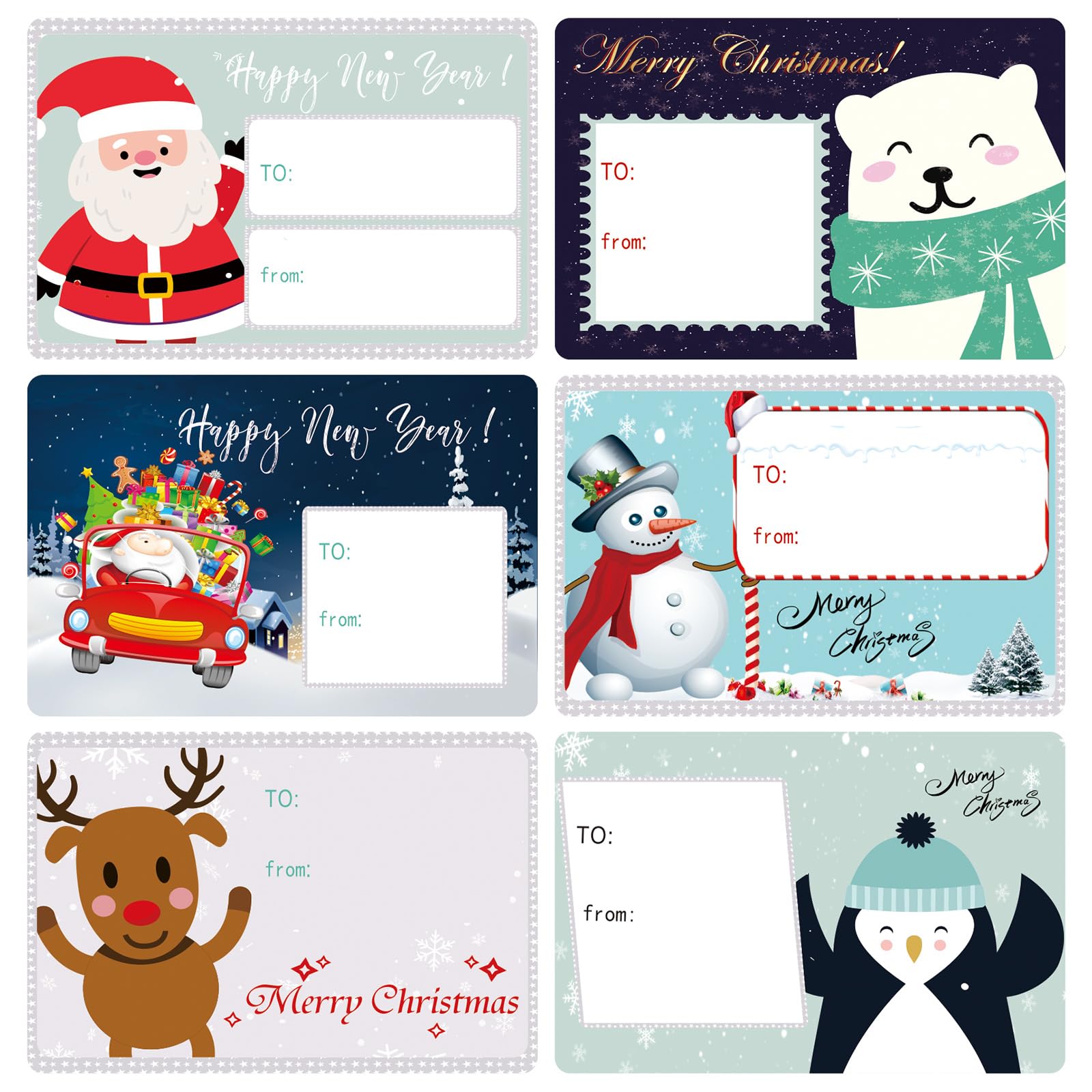 90 pcs Christmas Name Stickers Premium Christmas Envelope Labels Merry