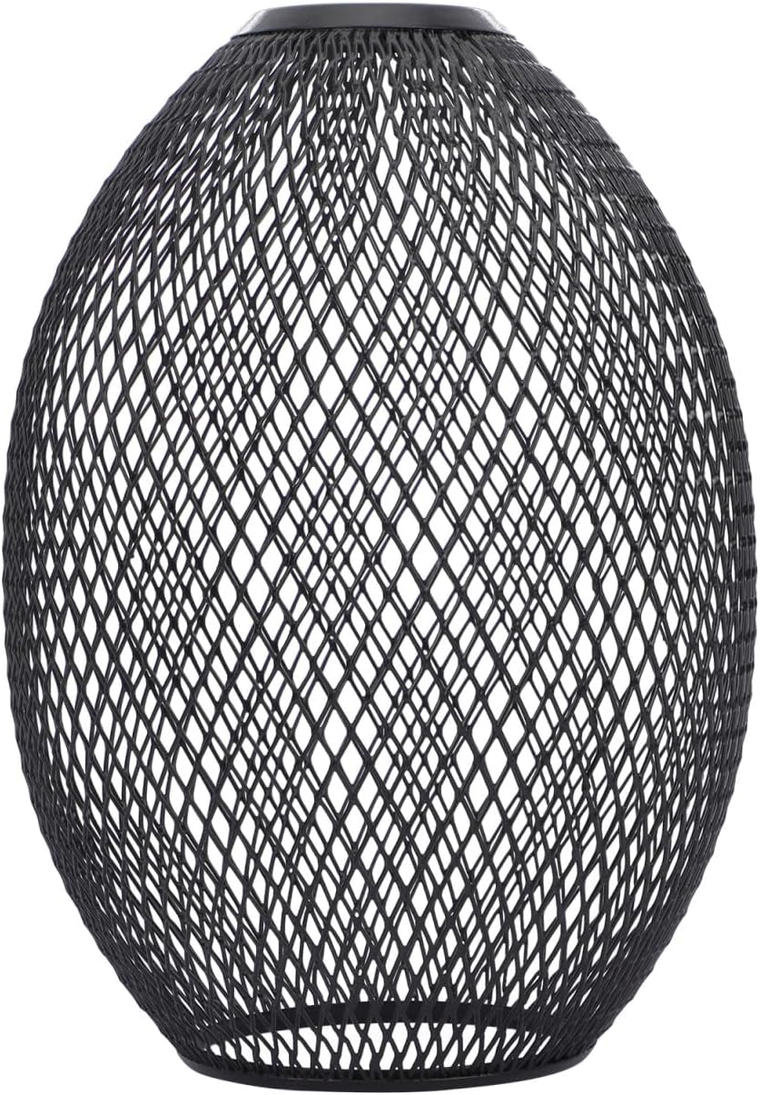 Lamp Shade Chandelier Black Metal Wire Lampshade Vintage Cage Style Hanging Light Cover Hollow-Out Lamp Decor for Home Bar Bedroom Study Library 8.26 X 5.90 X 5.90 in