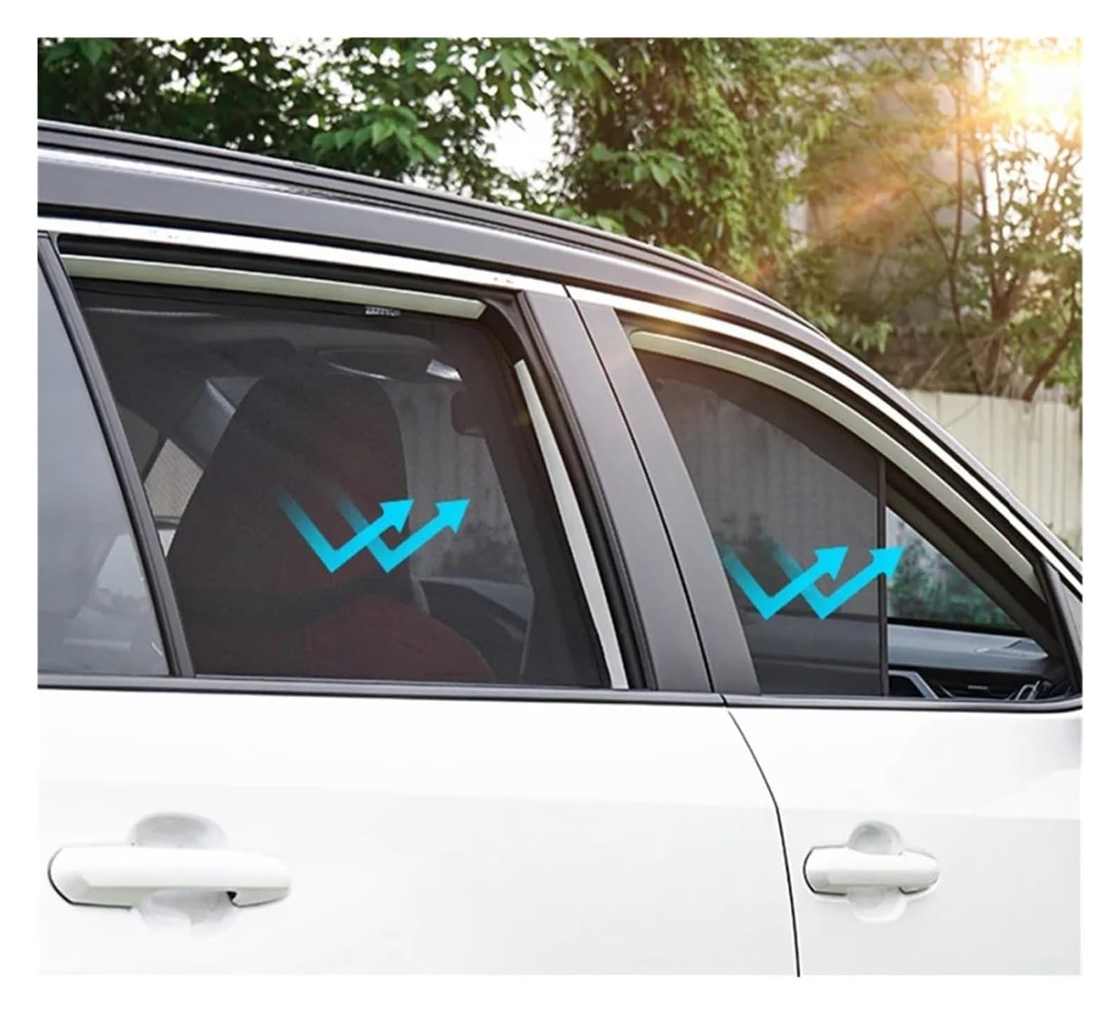 Per VW Per Tiguan 1a Per Generazione 2007-2016 Tendina Parasole Magnetica Personalizzata Finestrino Auto Telaio Parabrezza Anteriore Parasole Auto(2PCS SIDE TRIANGLE)
