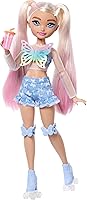 Barbie Dream Besties Malibu Roller Skating Doll with Blonde Pigtails & 9 Makeup Accessories - Posable Fashion Fun for Kids