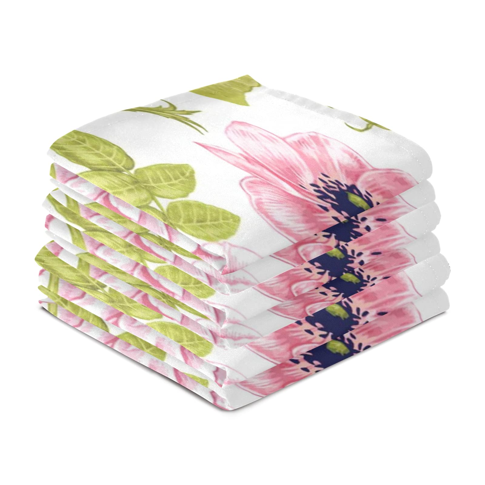 Set Asciugamani Da Cucina Con Cuori Rosa, 71x45 Cm, In Poliestere, Altamente Assorbenti, Con Nastro Per Appendere