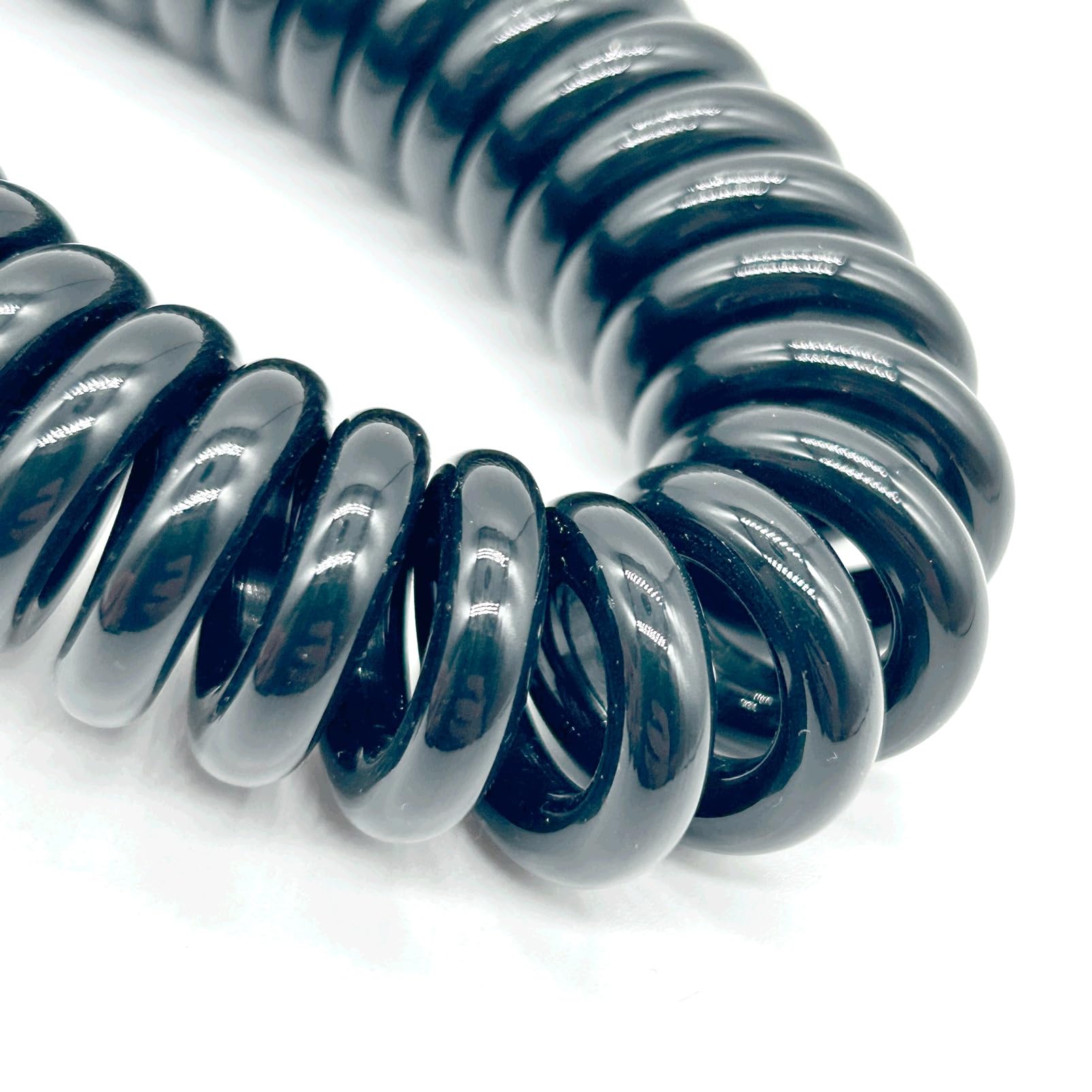 Câble spiralé à 2 conducteurs 18 AWG 0,75 mm², extensible et rétractable, étiré sur 5 mètres, for extérieur rétractable Cordon