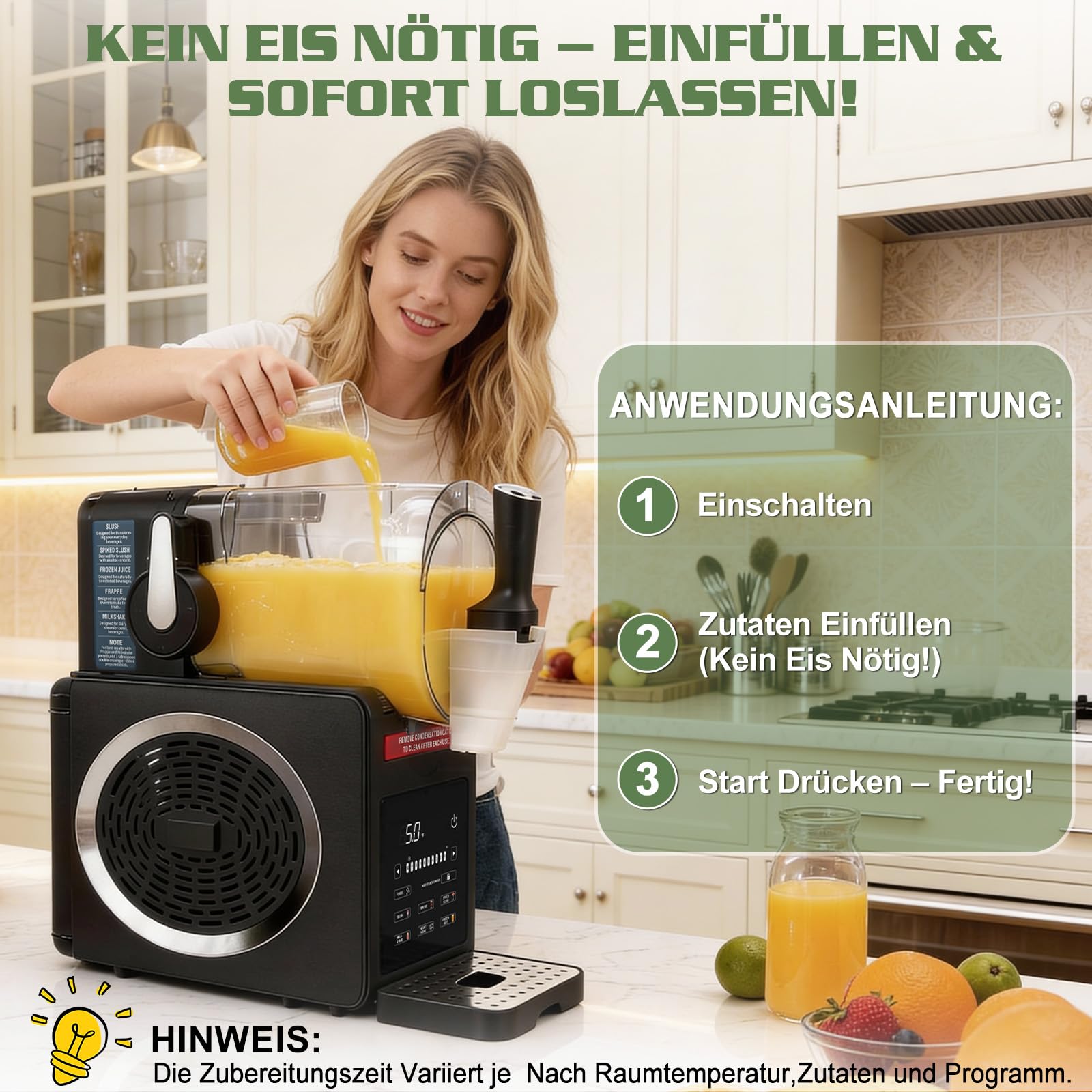 Slush Maschine selbstreinigend 2L 5 Programme Turbo-Freeze 12h Haltefunktion