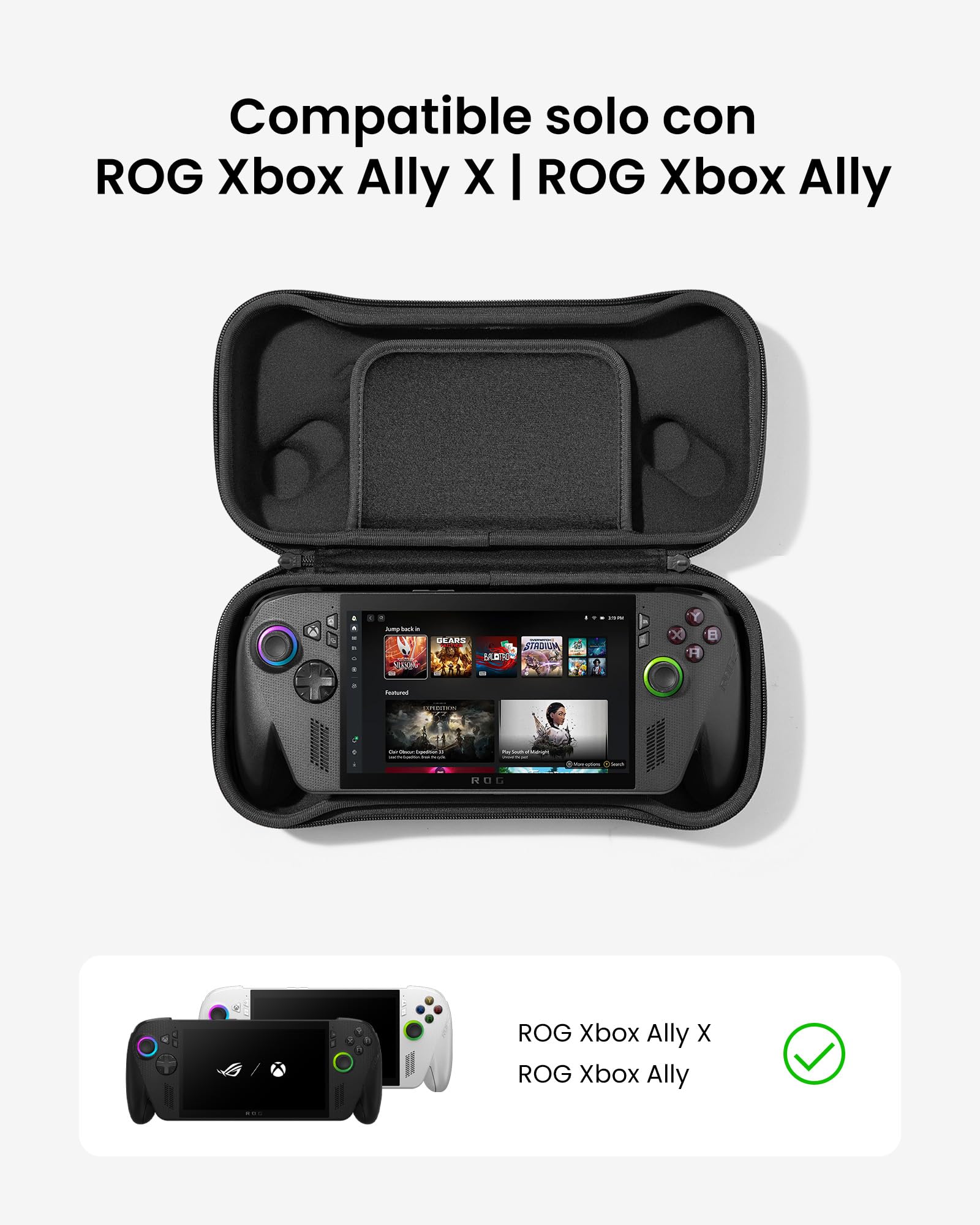 tomtoc Funda de Transporte Compatible con ASUS ROG Xbox Ally / Xbox Ally X 2025, Slim Carcasa Delgada, Case Protectora, Bolsa Dura Portátil de Viaje para Consola, Funda Ligera de Viaje