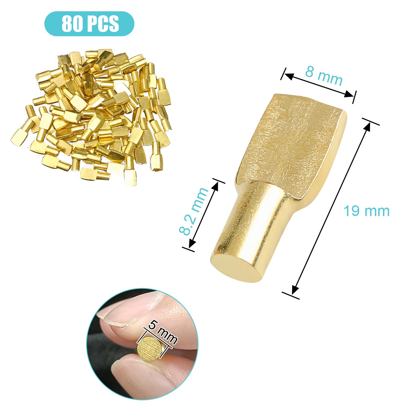 5mm Shelf Pegs & Pins, 80Pcs Cabinet Shelf Support Pins for Wood Shelving — Amazon image 2