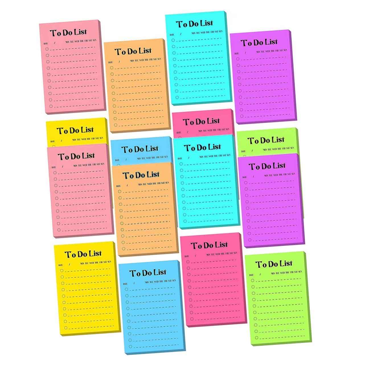 Block Notes Fluorescenti Adesivi Portatili 16 Pezzi Carta Promemoria