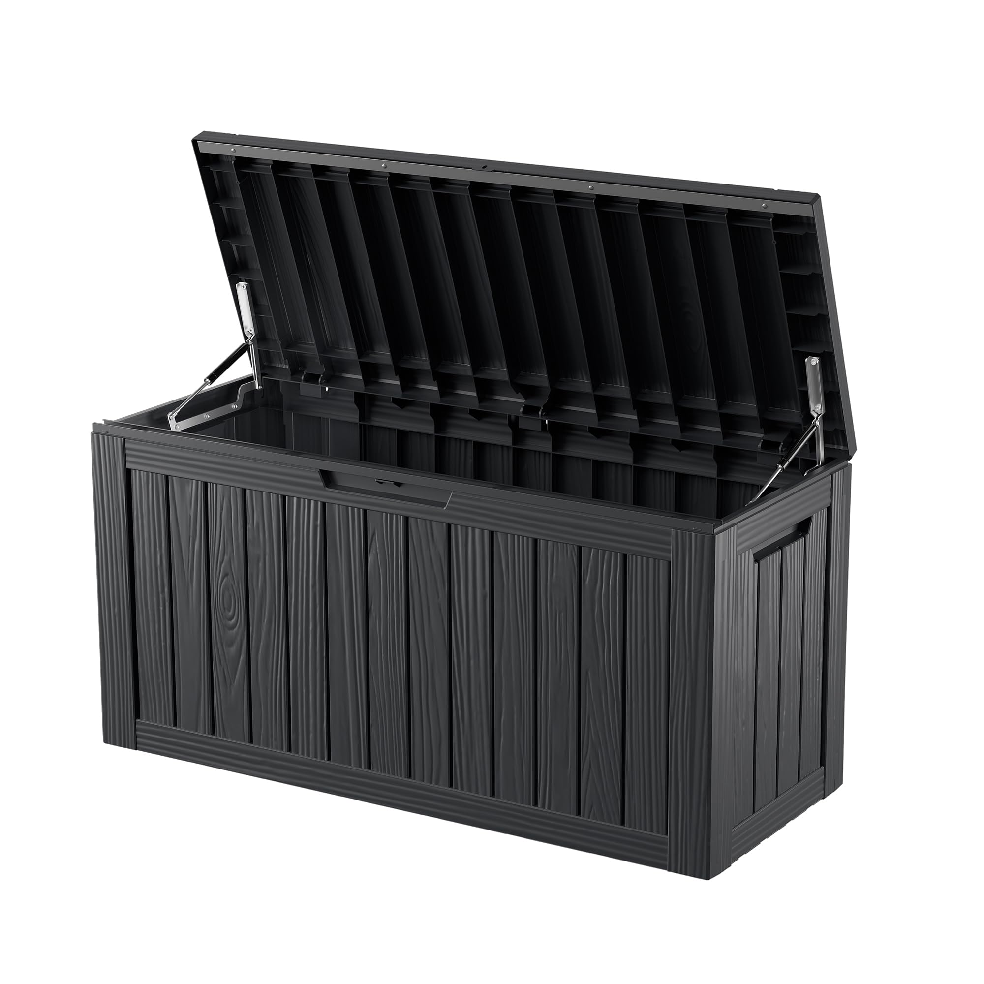 80GAL Black Outdoor Deck Box with Lockable Lid - Waterproof, SGS - Tested UV Resistance, Offers Ample Space for Patio Cushions, Pool Accessories, and Gardening Supplies, Simple Assembly Process
