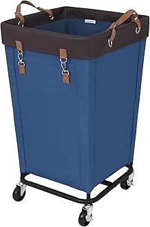 StorageWorks 160L Laundry Basket with Wheels, Large Rolling Hampers for Clothing Organizer, Dirty Clothes Basket for Hotel, Home, Closet, Dorm, Blue