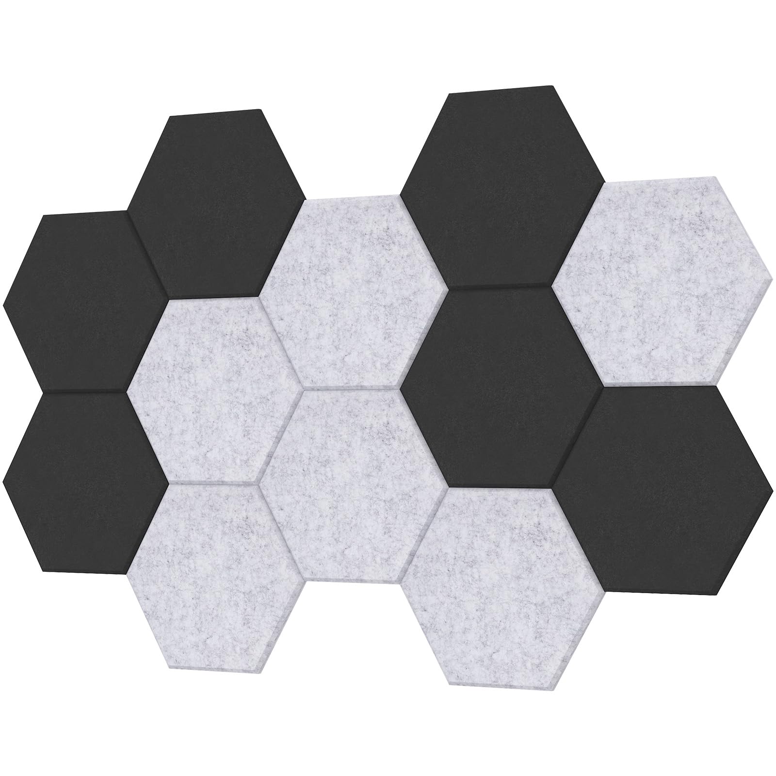 Hexagon Akustikplatten selbstklebend, TONOR Schallabsorber Schallschutz mit Hochdichte Wandfliesen Schall Dämmung für Studio, Büro, Akustische Behandlung und Wanddekoration