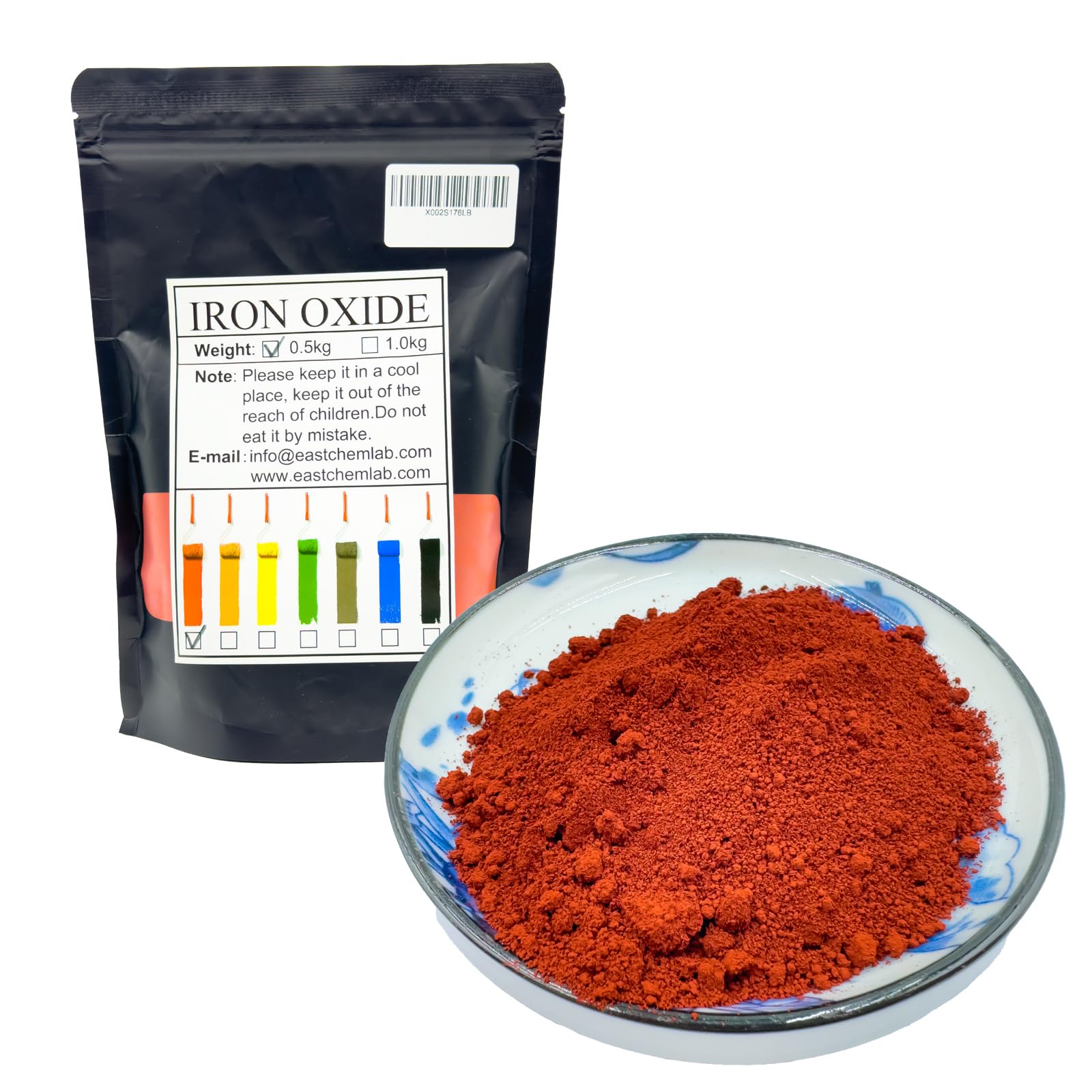 EastchemlabRed Iron Oxide, Red Natural Oxide Mineral Powder, Iron Oxide Blend,For pigment and colorant(500g/17.6oz)