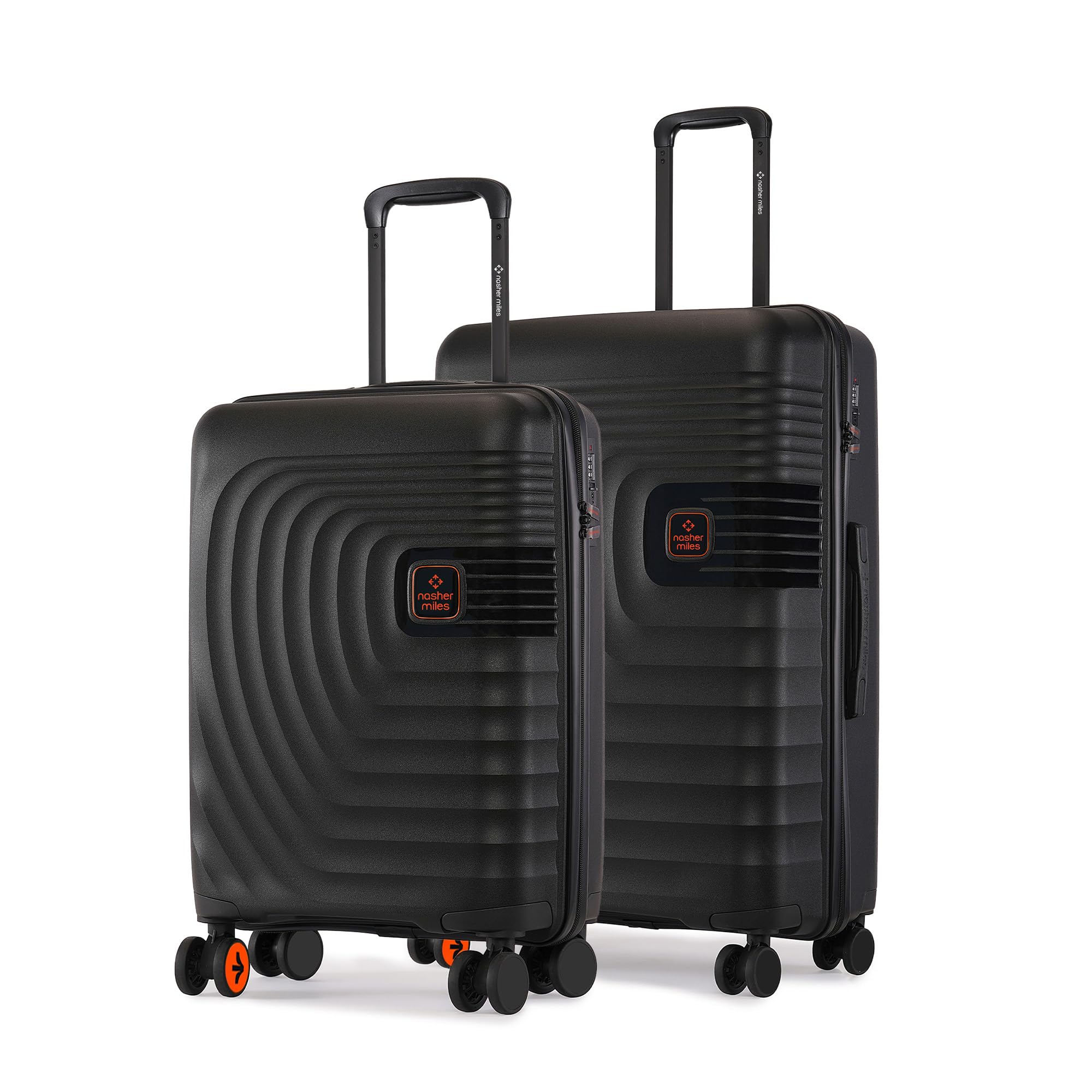 nasher miles Boston Hard-Sided Polypropylene Luggage Set of 2 | 55cm & 65cm | 8 Wheels Small & Medium Trolley Bag for Travel | Suitcase (Black)-picture-36