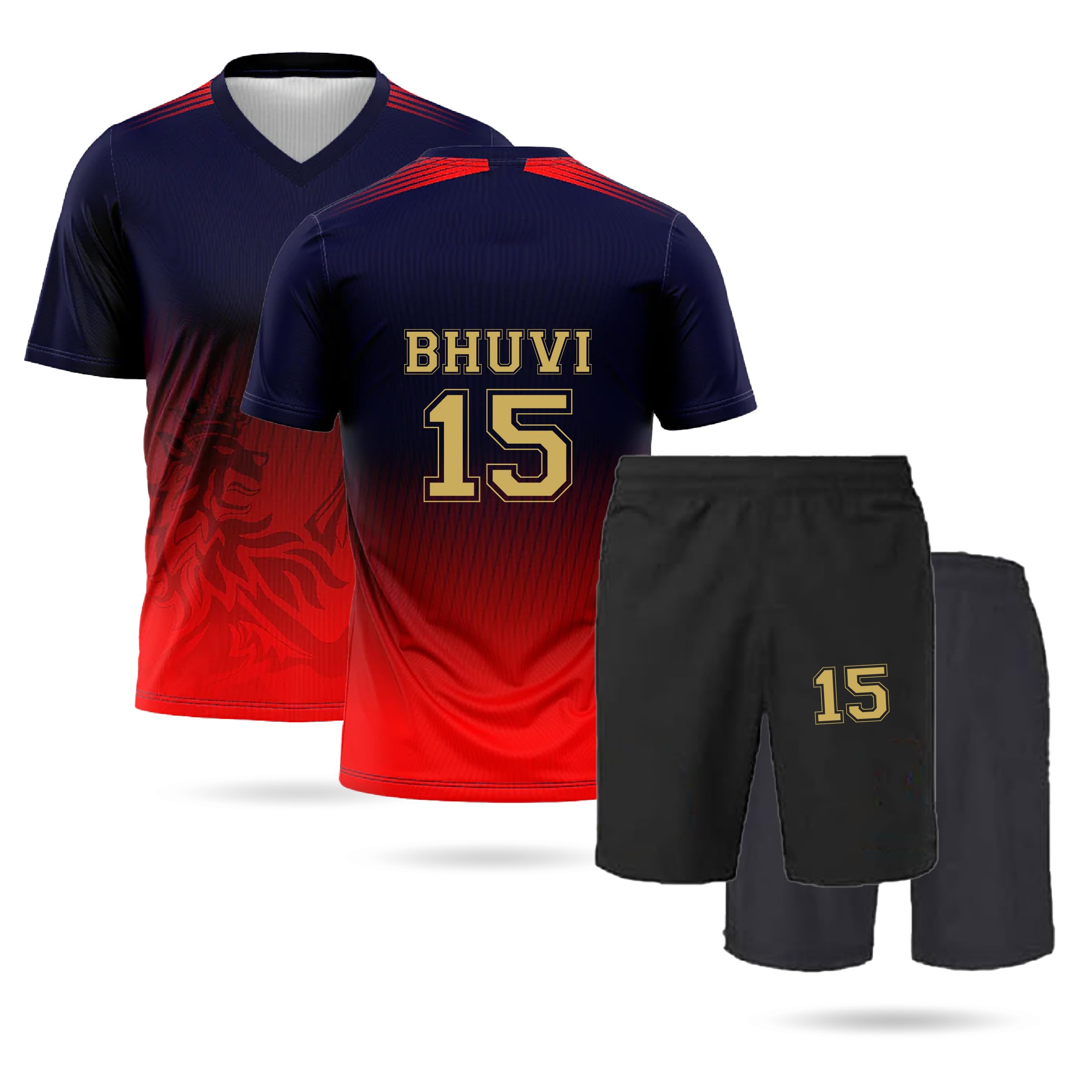 Bhuvi Jersey 15 Number Jersey with Shorts Team Bangalor Cricket Jerseys Team Men's-picture-21
