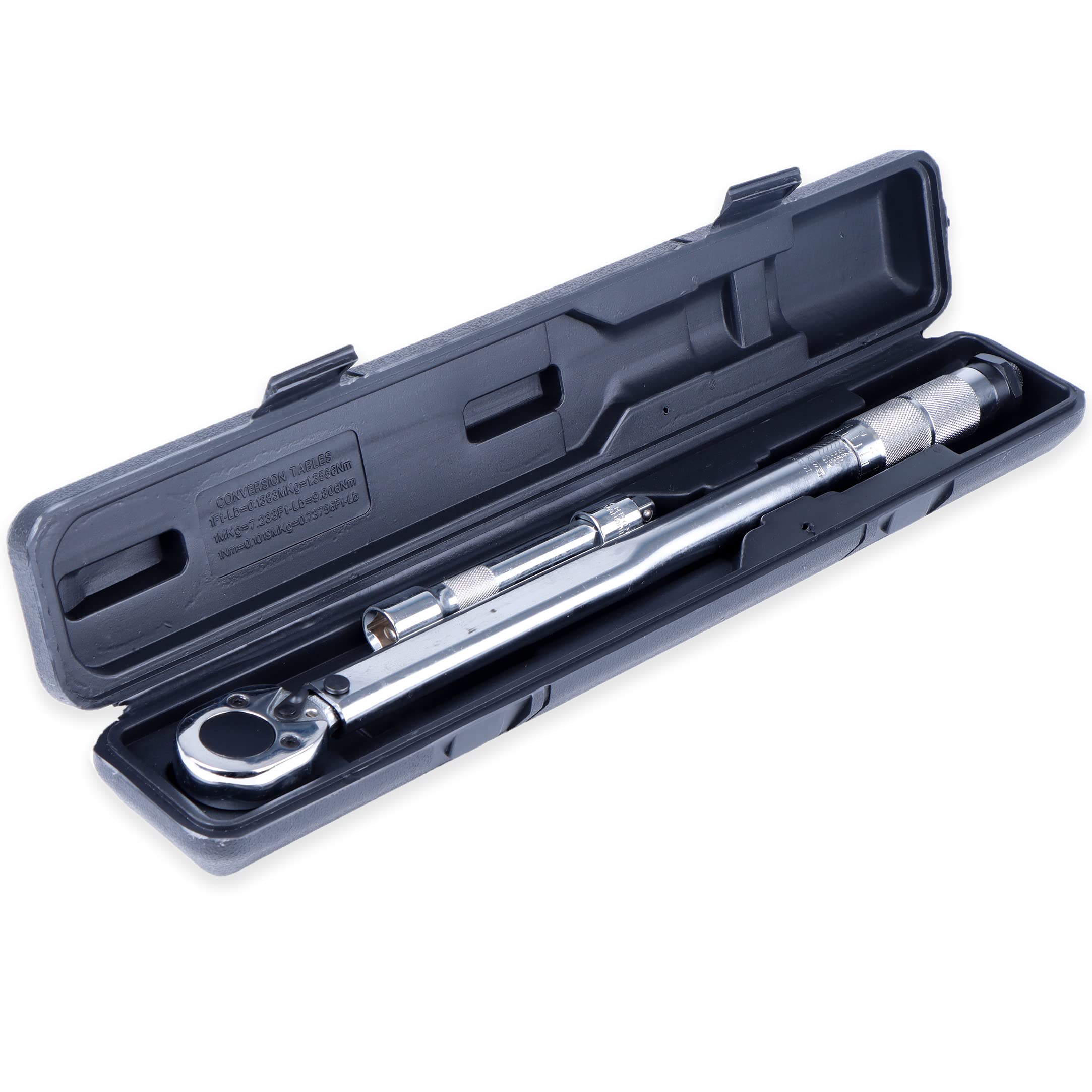 Streetwize SWTOOL25 Reversible ½” Ratchet Torque Wrench, Extending Rod with Carry Case