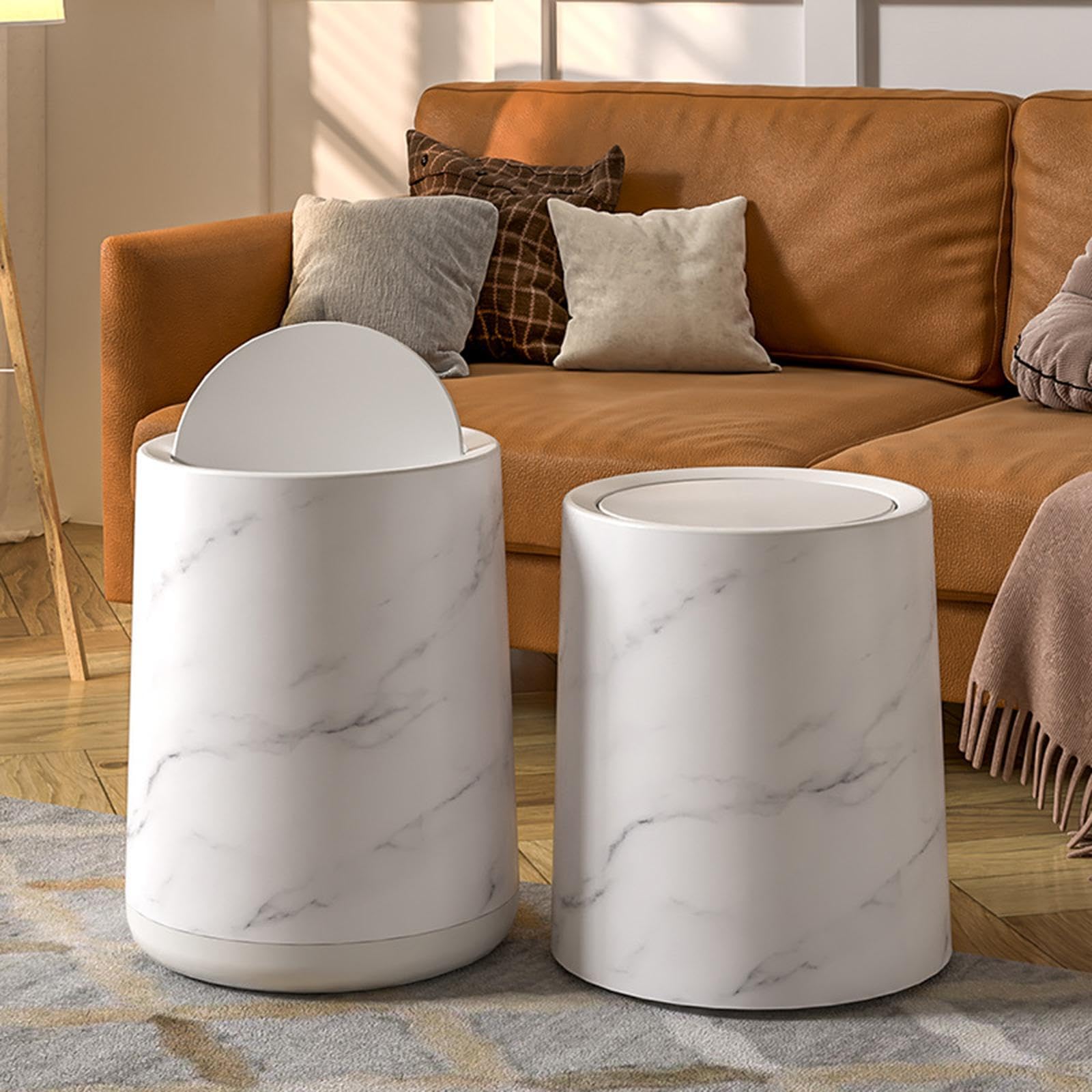 CLUB BOLLYWOOD® Marble Trash Bin Modern Wastebasket Removable Inner for Office Home Bathroom Black Small|Home & Garden | Household Supplies & Cleaning | Trash Cans & Wastebaskets|1 Piece Trash Can 1