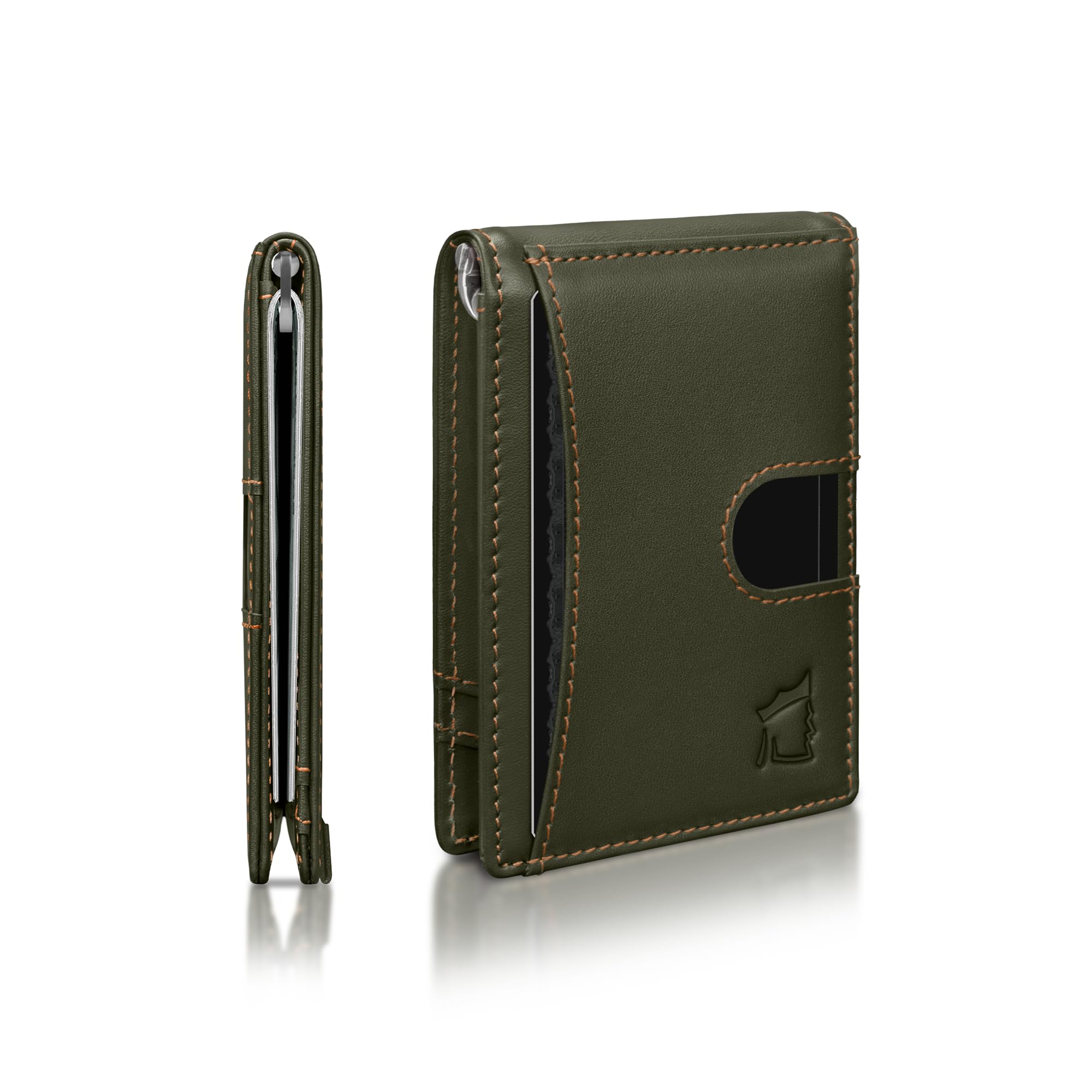 Kingly Cash Clip Slim Leather Wallet for Men with RFID Blocking & Money Clip - Minimalist Front Pocket Bifold Wallet Holds 12 Cards - Secure Card Holder with Easy Access Pull Tab