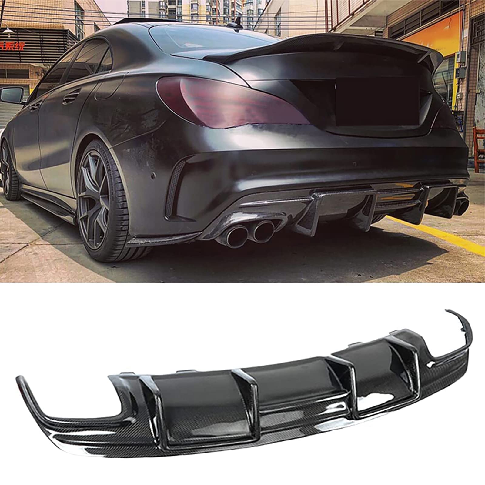 NMDNNJ Spoiler Diffuser, Suitable For Mercedes-Benz Cla-Class C117 W117 Cla45 Amg 2013-2019, Chassis Protection, Carbon Fiber Material, Car Lower Lip, Bumper Modification, Collision Protection