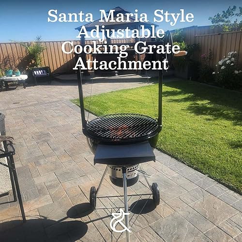 Miniatura 2 de Ash & Ember - Rejilla de cocina ajustable estilo Santa María, se adapta a parrillas estilo hervidor de 24 pulgadas, parrilla de cocción de llama