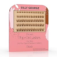 Vista 10 de Silly George Pestañas emergentes – racimos de pestañas postizas prepegadas de 1 paso, extensiones de aspecto natural, color negro, juego de 5 a 7