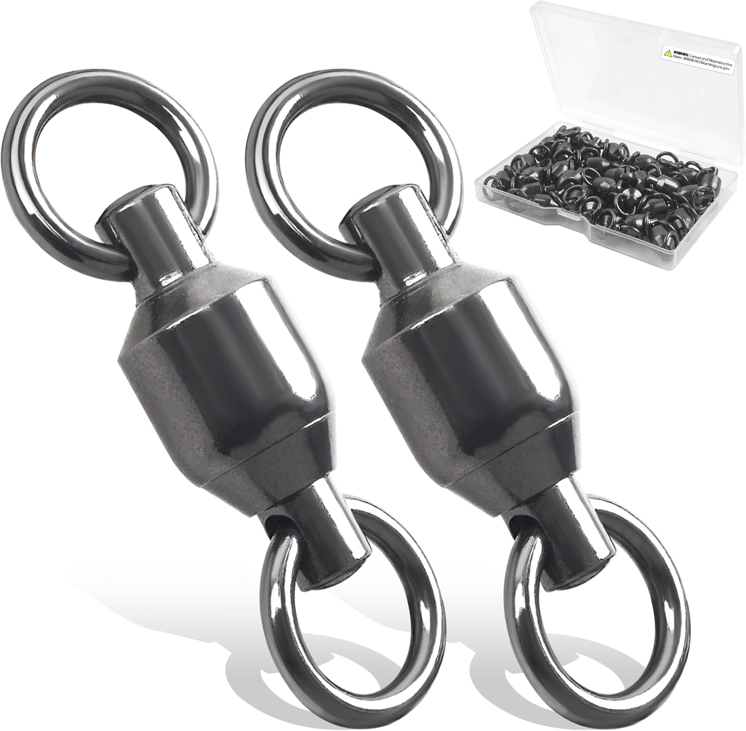 OROOTL Ball Bearing Swivels Connector, 30pcs Fishing Swivels Stainless Steel Solid Welded Rings Heavy Duty Snap Swivels Fishing Tackle for Freshwater Saltwater 0#-9#