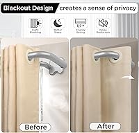Vista 4 de Barras de cortina dobles, cortineros opacos envolventes para ventanas de 32 a 58 pulgadas, barra de cortina de oscurecimiento de habitación de 6/8