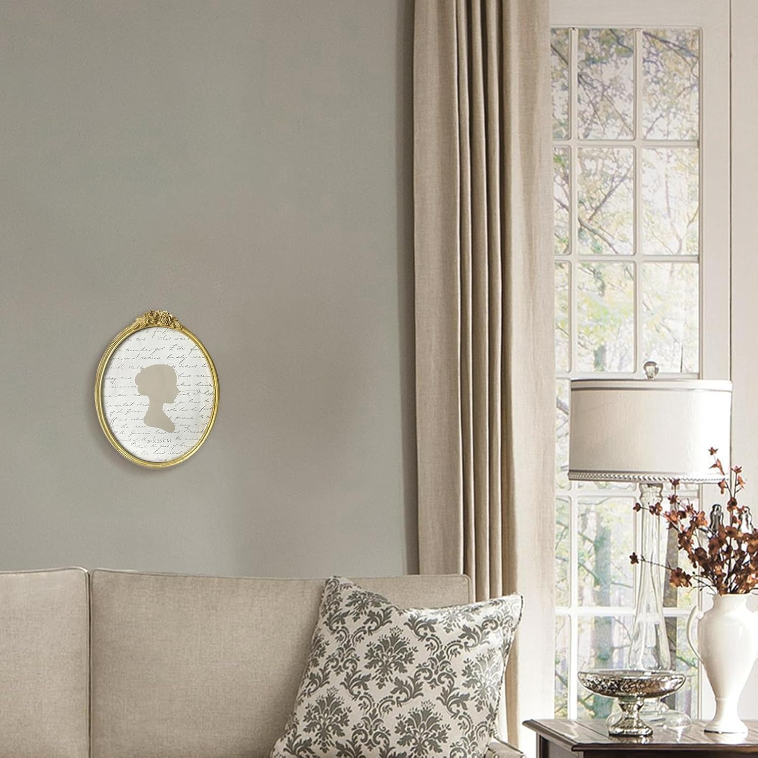 Sunlit Vintage Picture Frame 8x10 Inch, Oval Antique Photo Frames with Glass Front, Luxury Photo Display, Tabletop Wall Hanging, Gift Ideas, Golden Rose