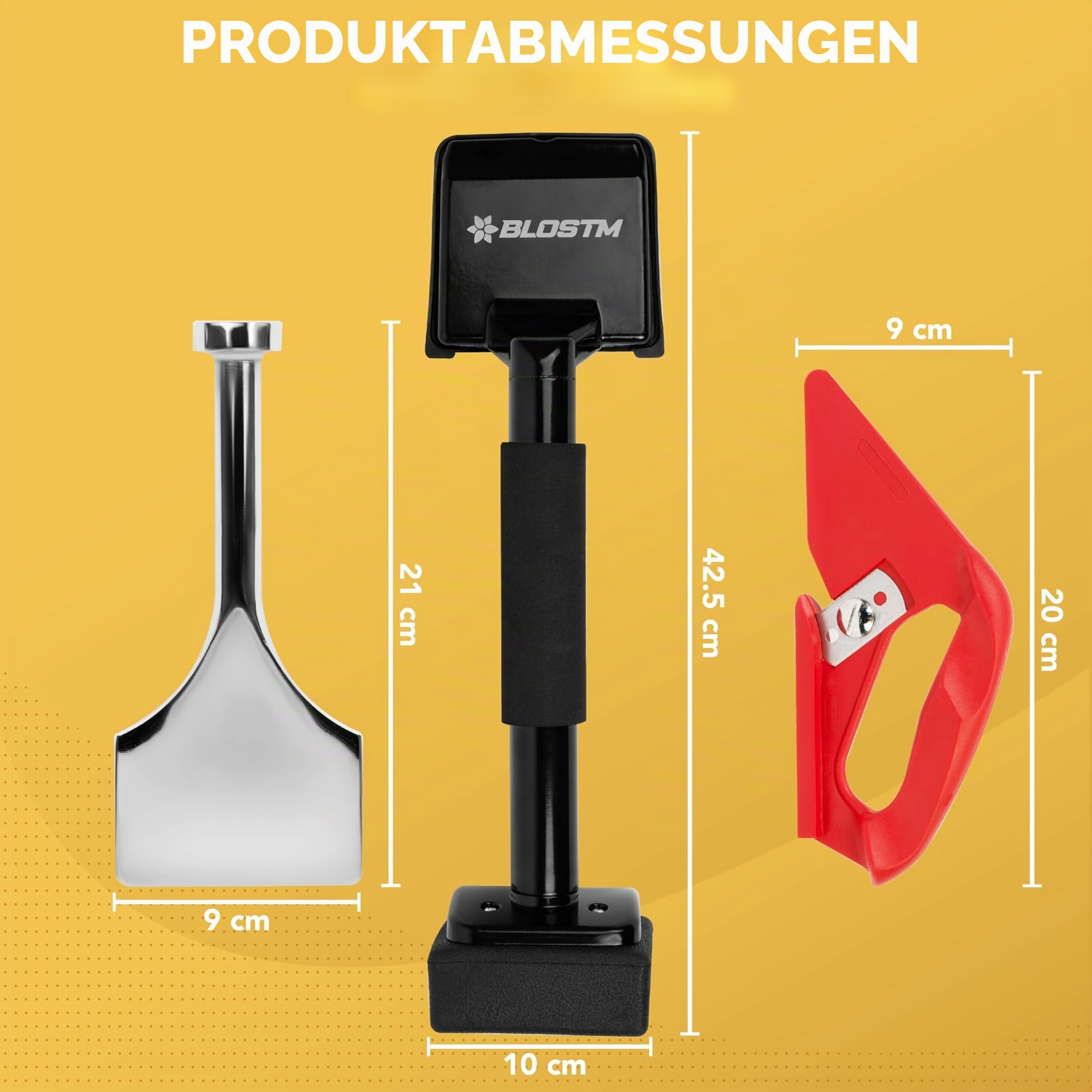 BLOSTM Teppichspanner-Set – keine Falten, Teppich-Kniekicker, Teppich-Nackenrolle und Teppichschneider für alle Teppicharten, professioneller Teppichkicker mit weichem Griff – unverzichtbare