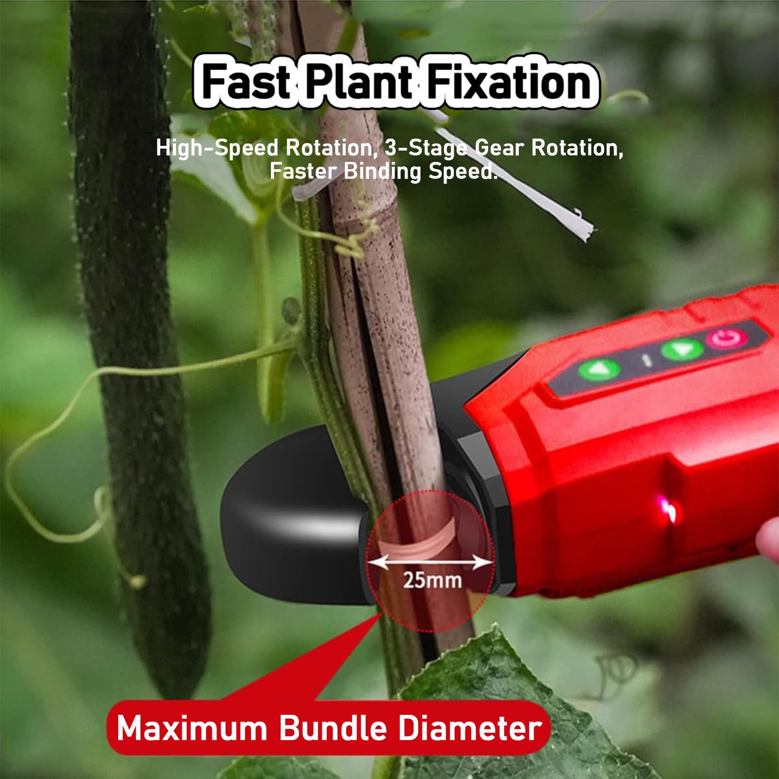 Máquina de atar eléctrica para vides, herramienta portátil para atar eficientemente ramas de uva en jardinería, equipo de jardinería fácil de usar, diseño recargable