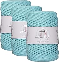 Vista 62 de Makromecity, Cordón de macramé de un solo hilo de 3 mm x 100 yardas (300 pies) Hilo de algodón azul marino de 3 mm de un solo hilo para arte
