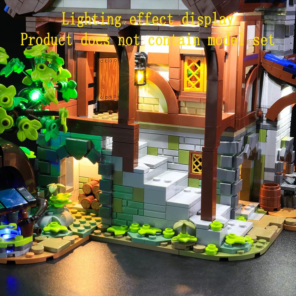 GEAMENT LED Light Kit Compatible with Lego Medieval Blacksmith - Lighting Set for Ideas 21325 Building Model (Model Set Not Included)