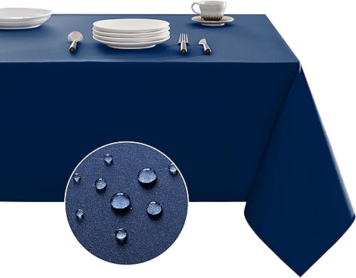Veblandy Mantel rectangular impermeable, a prueba de derrames, sin arrugas, lavable, decoración de mesa de cocina, comedor, mantel de tela para uso