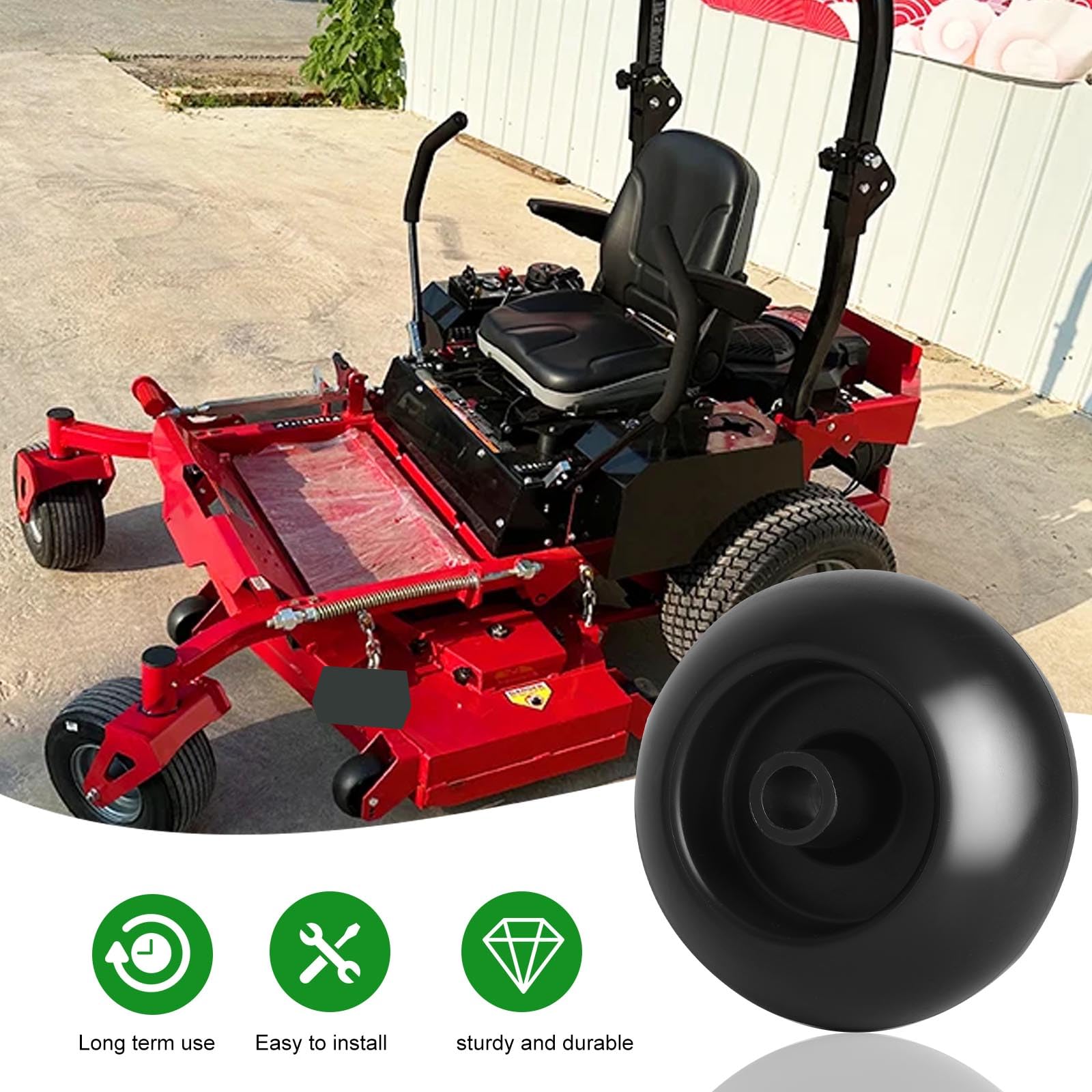 Paquete de 6 kits de rueda y pernos para cortacésped anticuero cabelludo 103-3168 reemplazados para Exmark Toro 103-7263 103-4051, Bad Boy 022-5234-98 022-1000-00, Kubota K5351-42110 K537110 -42111 0.