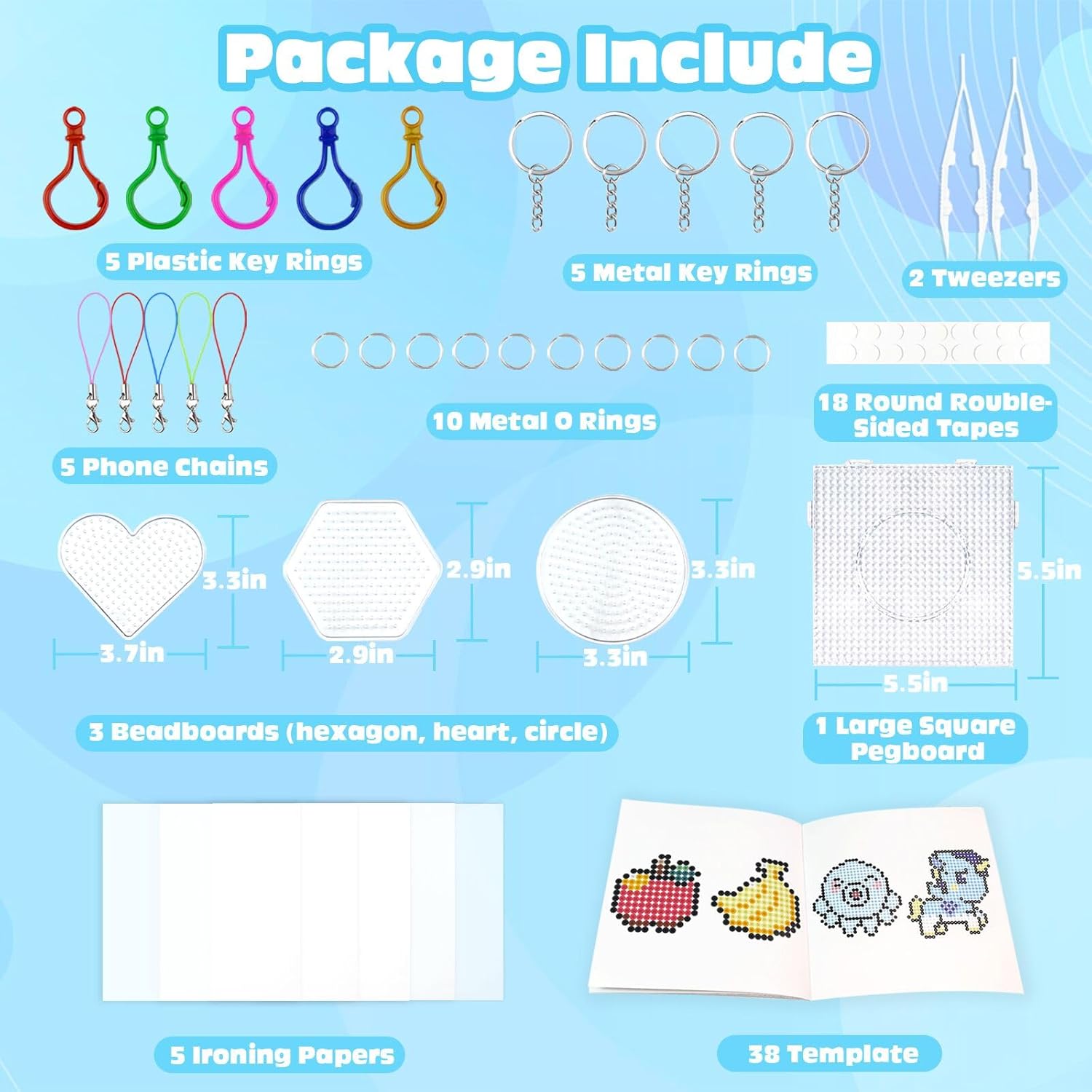 Fuse Beads Kit for Kids - 11000 Fuse Beads, 20 Colors 5mm Beads Craft Set with Storage Box, Pegboards, Ironing Paper and Accessories, Arts and Crafts Set Toys Gifts for Girls & Boys Birthday Christmas