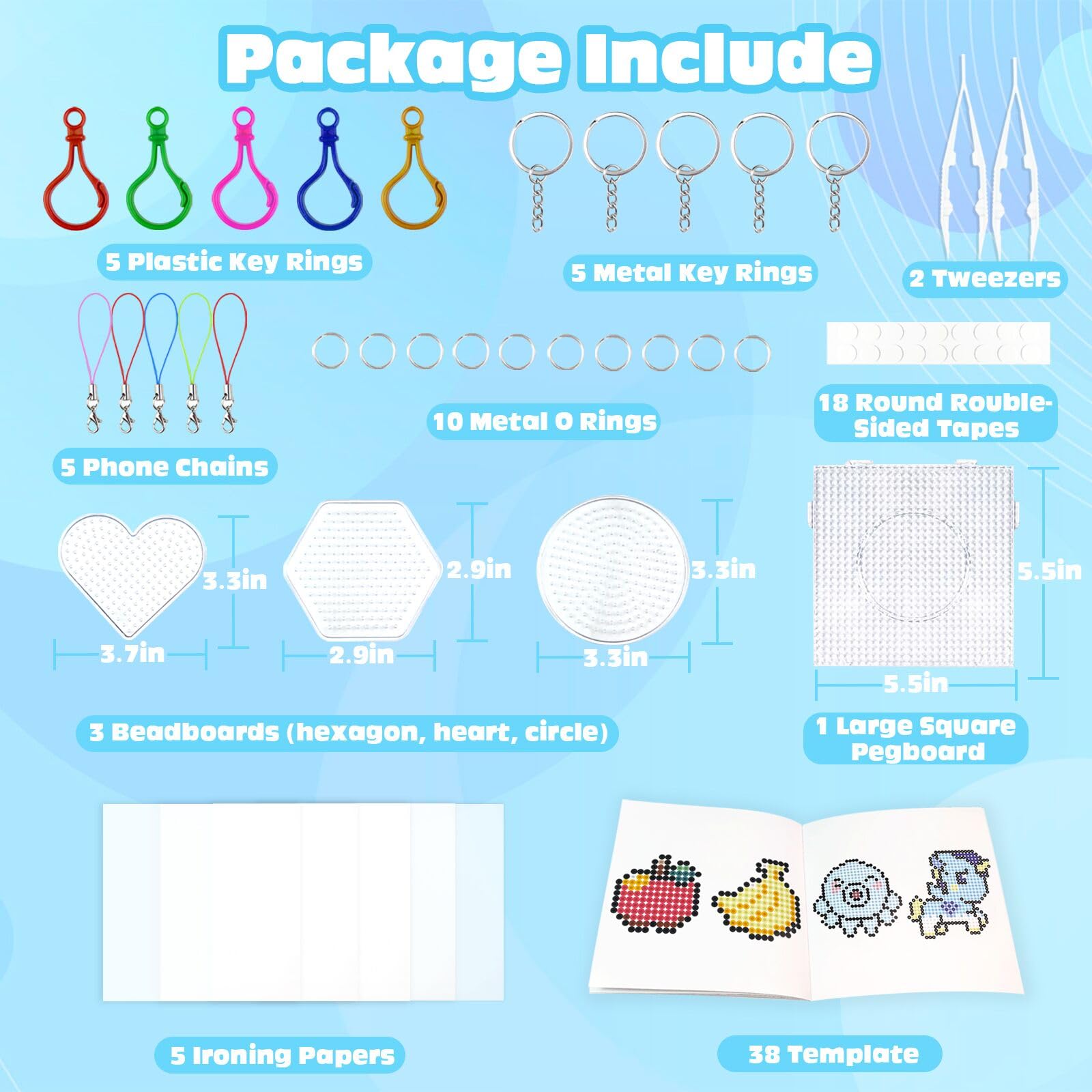 Cuentas Para Planchar, 11000 Piezas Abalorios Fusibles de 20 Colores Set con Caja de Almacenamiento, Guía del Usuario, Diseño DIY de Joyas, Creativas y Manualidade, Para Niños Cumpleaños Navidad (5mm)