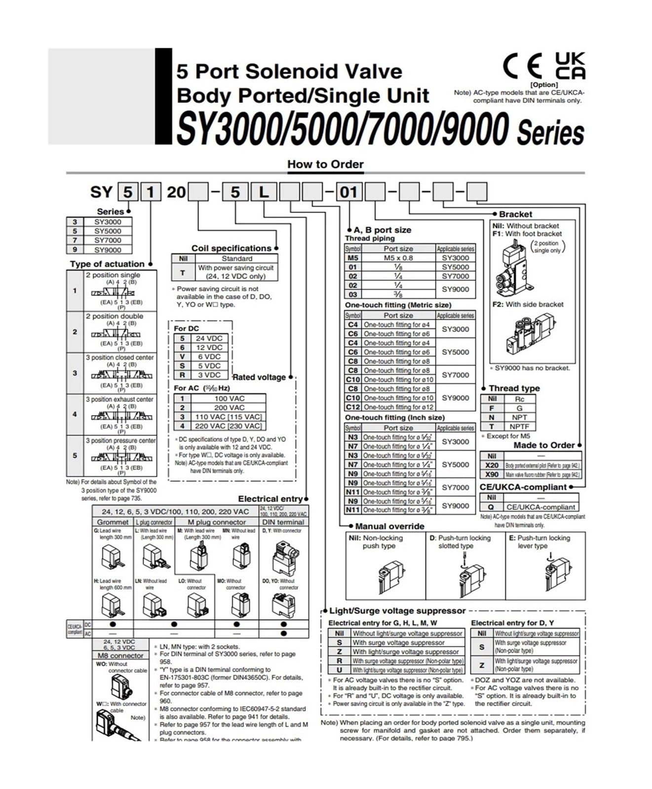 SY9000 1 PC elektrozawór elektromagnetyczny SY9120 SY9220 SY9320 SY9420 9520-3LZD, 4LZD, 5LZD, 6LZD, 3LZE, 4LZE, 6LZE, 3GZD, 4GZD, 5MZD, 6MZD, 5D, 5D, 5D, 5D, 5DD, 5DZ-03 (3LZD-03)