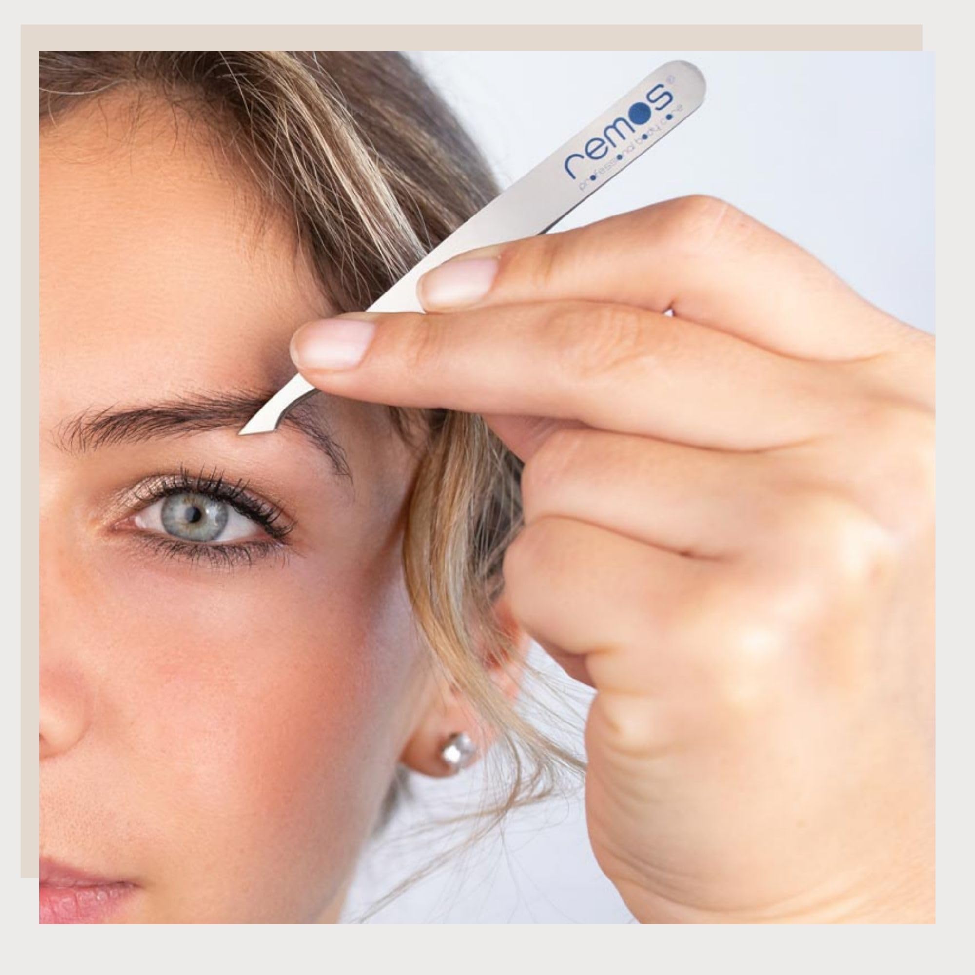 REMOS Pinzas juego de 3 piezas con pinzas para cejas, astillas & pinzas combinadas en satén