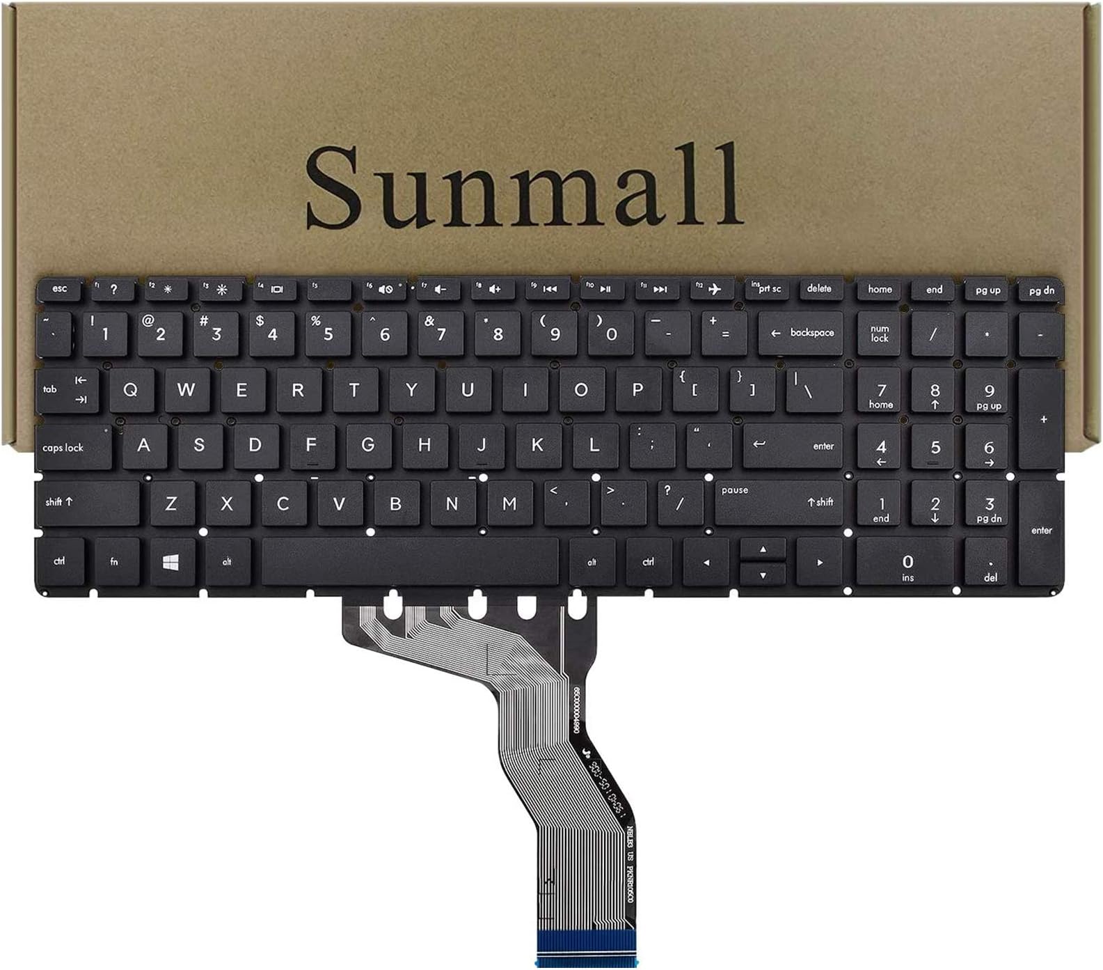 Replacement Keyboard Compatible with HP 15-BS 15-BP 15-BR 15-BW 15G-BR 15Q-BD 15Z-BW 17G-BR 15-RA 15-RB 17-BS (Black Without Bbcklit)