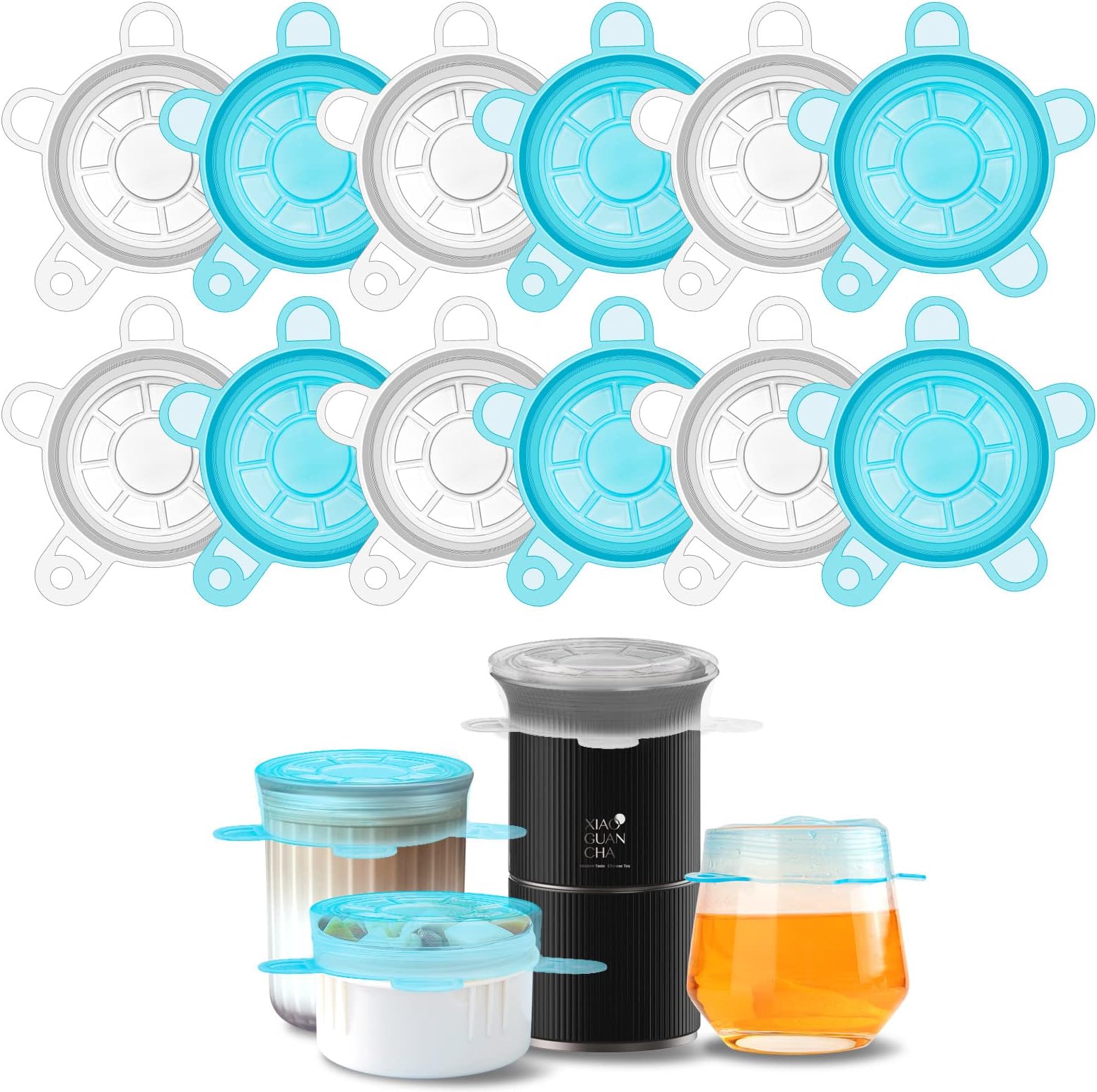 Small Silicone Stretch Lids, 12PCS 2.6"/6.5cm Zero Waste Reusable Silicon Container Lids Covers for Jars Bowls Cups Bottles Cans Pots (12PCS, Small)