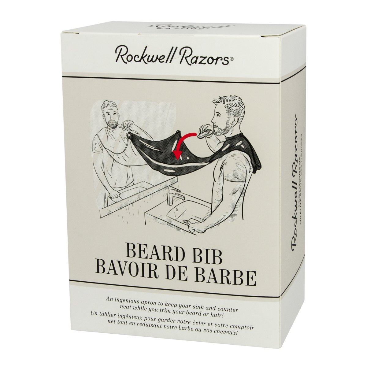Rockwell Beard Bib - Hair & Beard Clippings Catcher & Grooming Apron for No-Mess Trimming