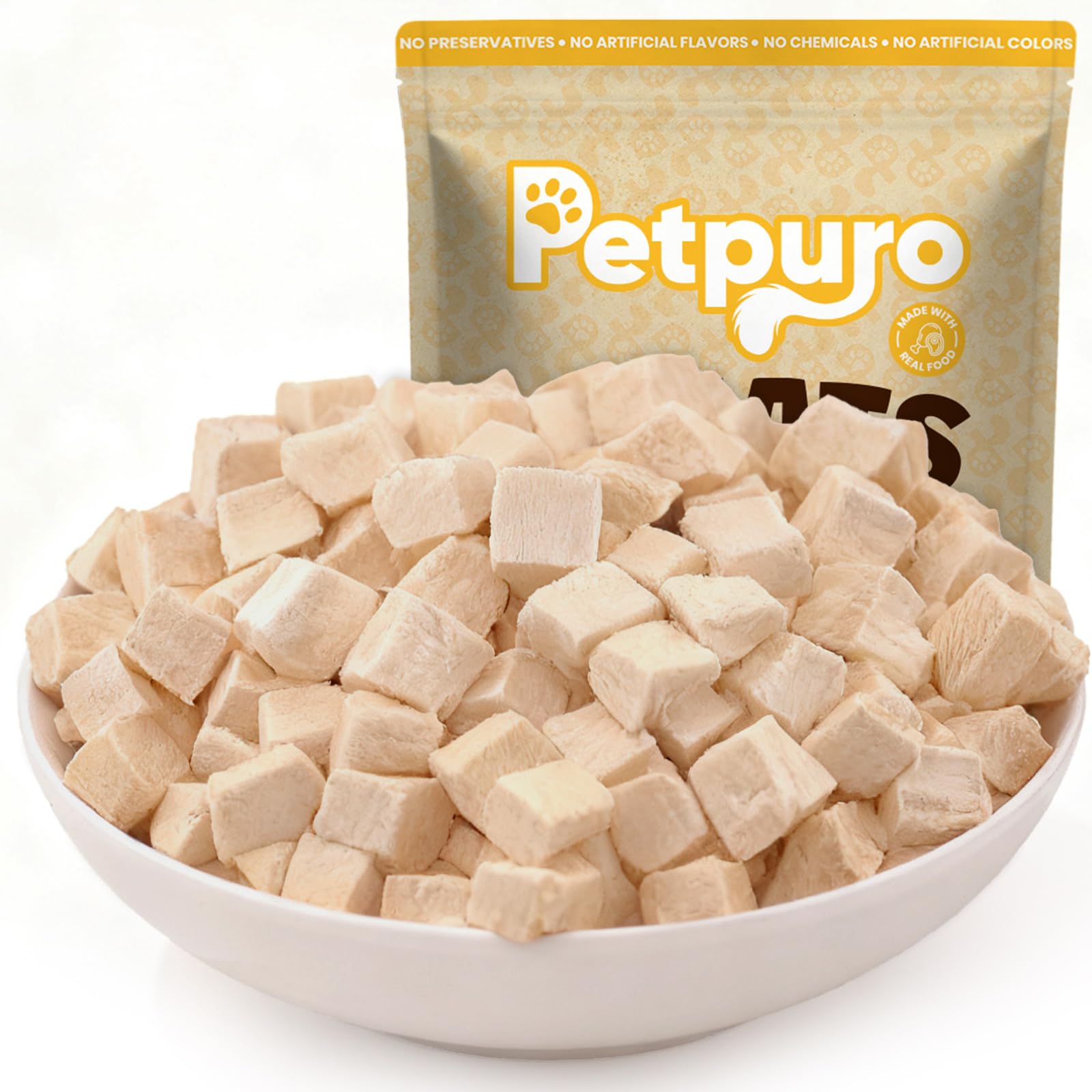 Freeze Dried Chicken Cat & Dog Treats 14.5 oz – Single Ingredient, High Protein Dry Chicken Pet Snacks, Grain-Free All Natural, Healthy Training Treats or Food Topper