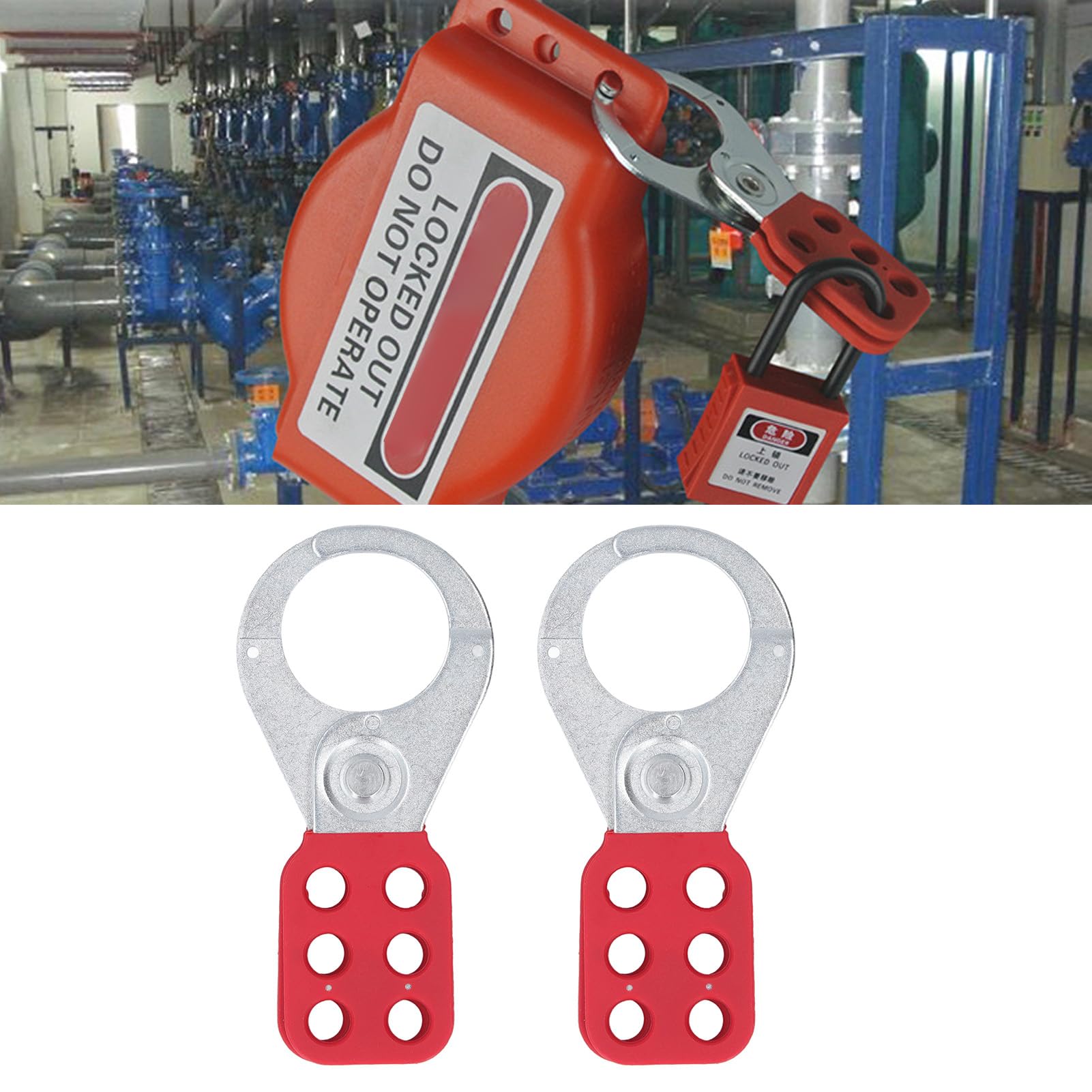 Hasp Lock 6-Hole Lockout Hasp - Galvanized Steel Safety Tag Out Device ...
