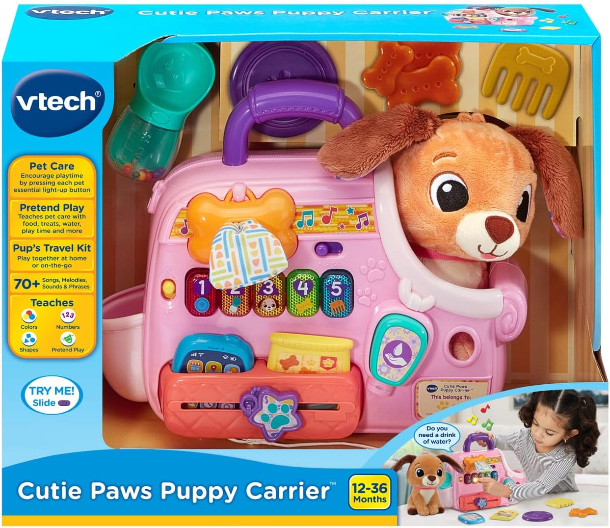 VTech Cutie Paws Puppy Carrier, Pink
