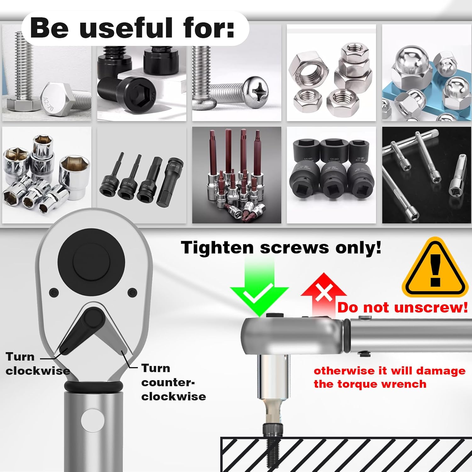 3/4'' inch drive 100-400 ft lb/136-542N.M Torque Wrench 29.1'' Length, Alloy Aluminum Body & Cr-Mo Material Head
