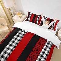 Vista 3 de Juego de funda de edredón para niños con estampado de leopardo, tamaño individual, juego de ropa de cama de moda de piel de guepardo abstracto