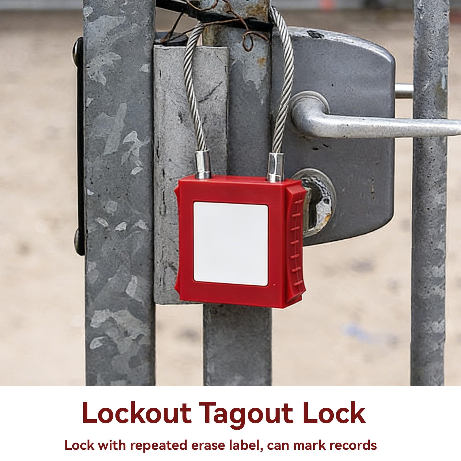 Lockout-Tagout-Kabelschloss, 10er-Set Lockout Tagout, Lockout-Tagout-Stahlkabelschlösser Mit Schlüsseln, Elektrisches Lockout-Vorhängeschloss-Set, Rotes Elektrisches Vorhängeschloss Aus Edelstahl