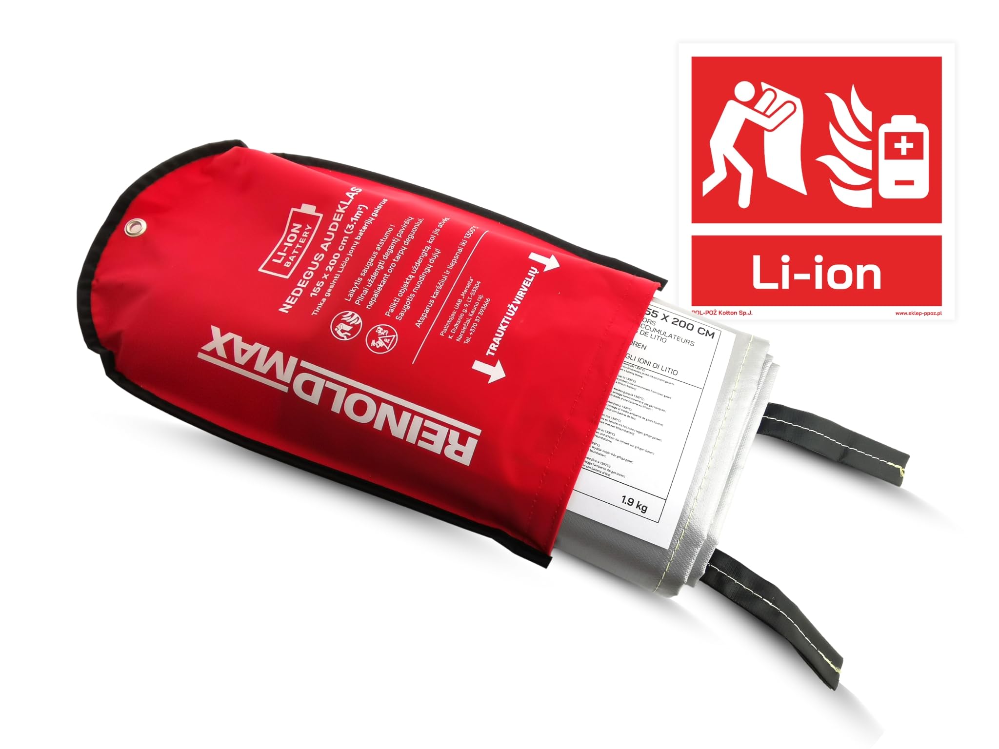 Couverture Anti Feu électrique [155 x 200 cm] | Couverture Anti feu Incendie Contre Les Feux de Graisse | Batteries au Lithium et de Voiture | Fire Blanket, Couvertures Anti-feu