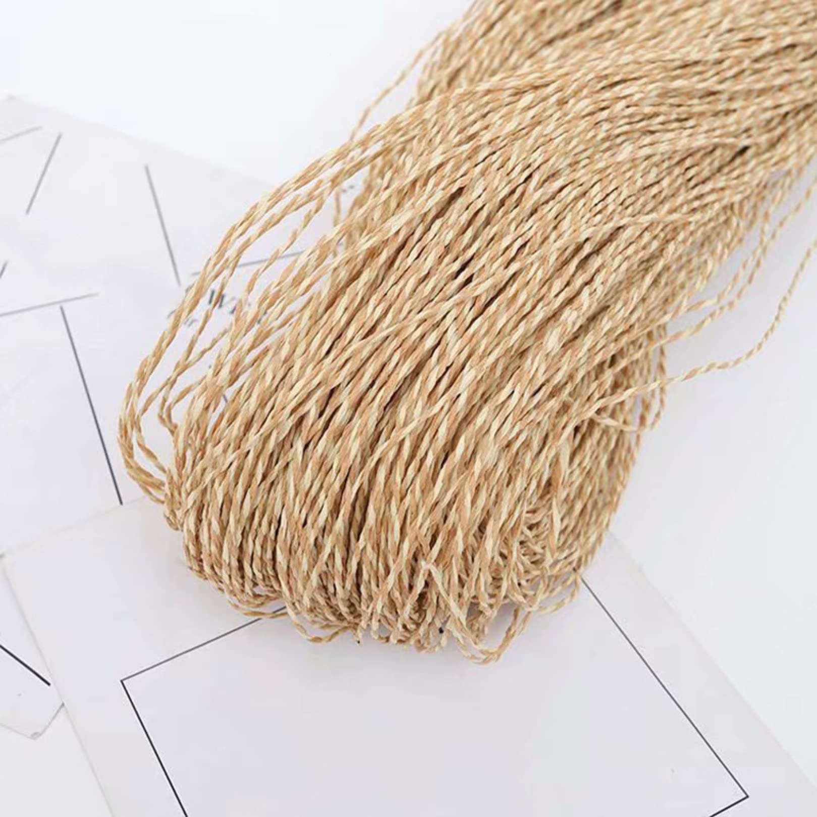 przędza do szydełkowania, 500g 400m 10 kolorów przędza papierowa z rafii naturalny kapelusz DIY torebka torebka kosz rattanowy dziewiarski materiał szydełkowy(7)
