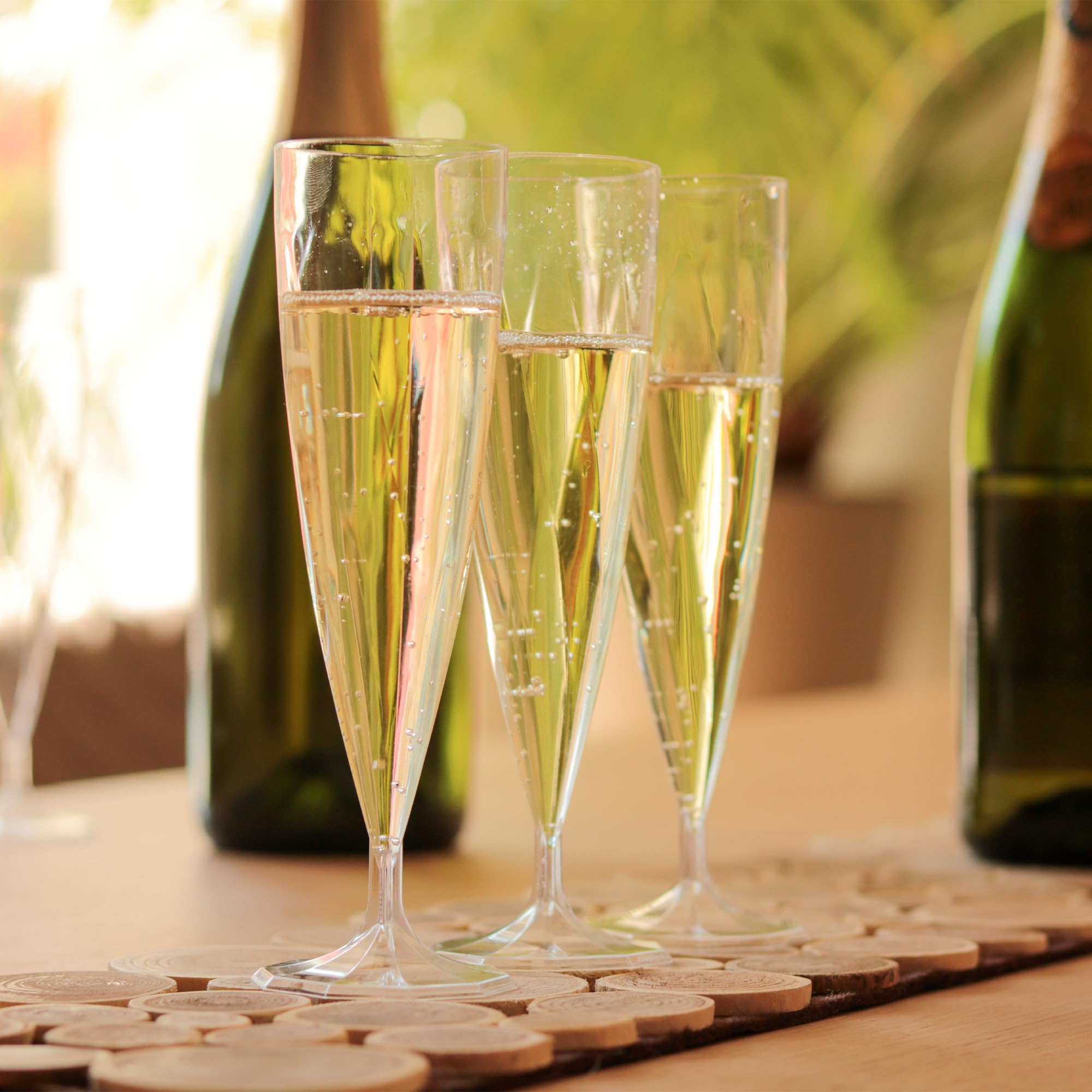 Table'Colors 50 Flûtes Champagne Torsadées 13,5 cl - Fabriqué en France - Lavable, Réutilisable - Solide et Élégante - Idéal pour Réceptions et Événements