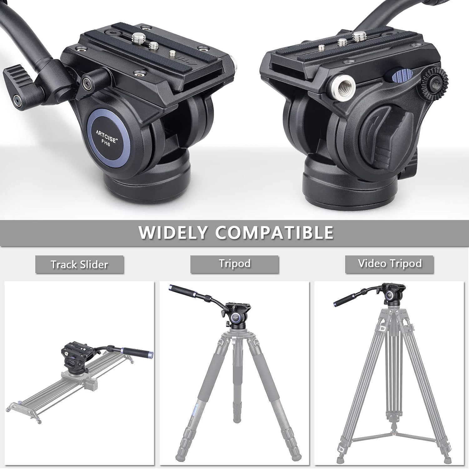 Get Special Price Video Fluid Head Mount,FH6 Professional Camera Tripod Fluid Drag Pan Head with 1/4” and 3/8” Screws Sliding Plate for DSLR Cameras, Camcorders, Telescope,Max Load 16lbs/7.3kg Best Cyber Deals 🔥 Video Fluid Head Mount,FH6 Professional Camera Tripod Fluid Drag Pan Head with 1/4” and 3/8” Screws Sliding Plate for DSLR Cameras, Camcorders, Telescope,Max Load 16lbs/7.3kg