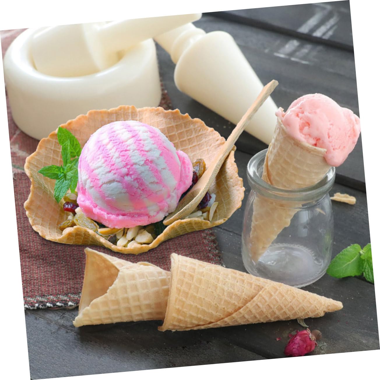 IMIKEYA 4juegos Moldes Para Conos De Helado Molde De Cono De Reutilizable Para Postres Reuniones Familiares