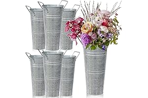 Charming French Countryside Tall Tin Bucket Set